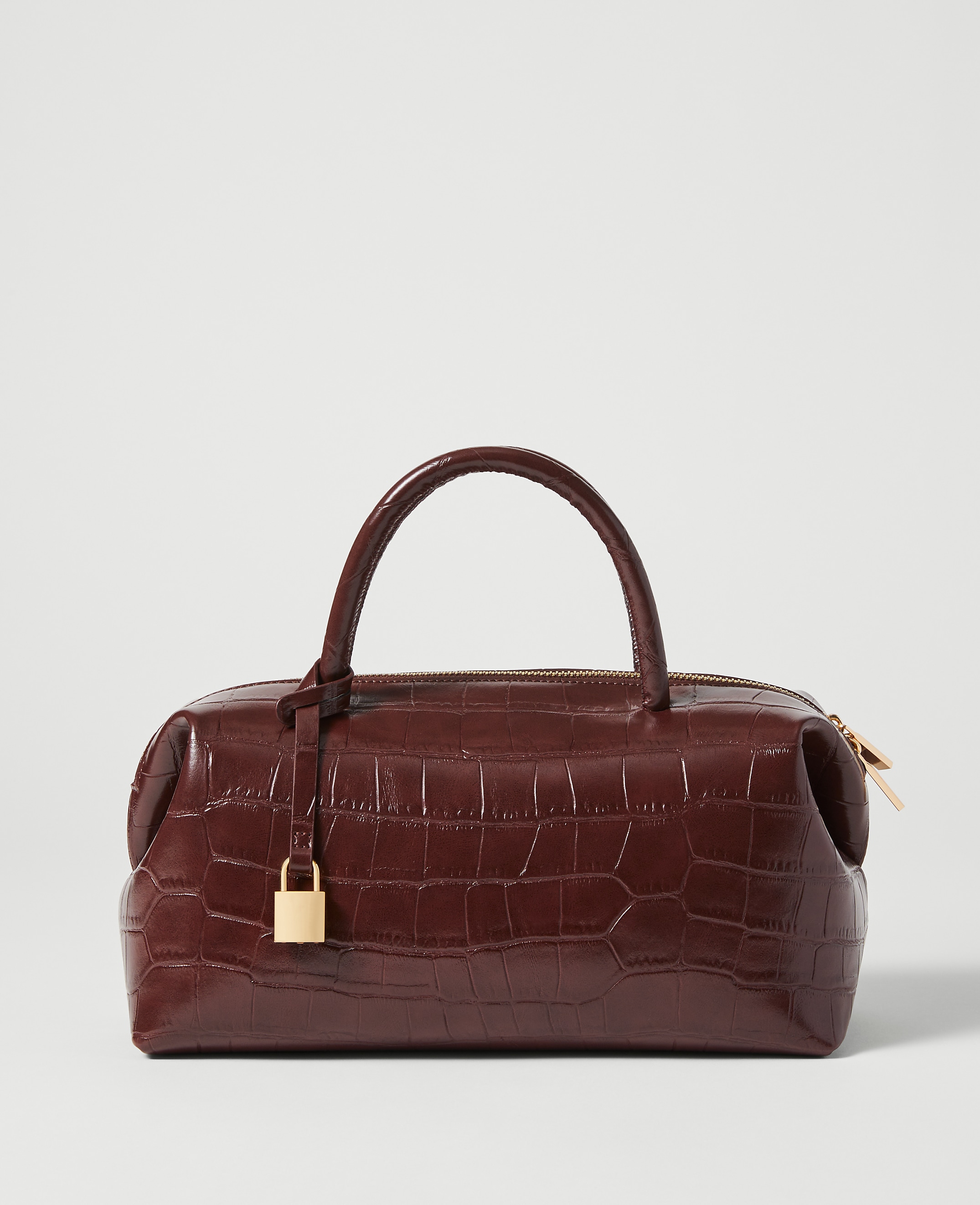 Croco Large Top Handle Bag