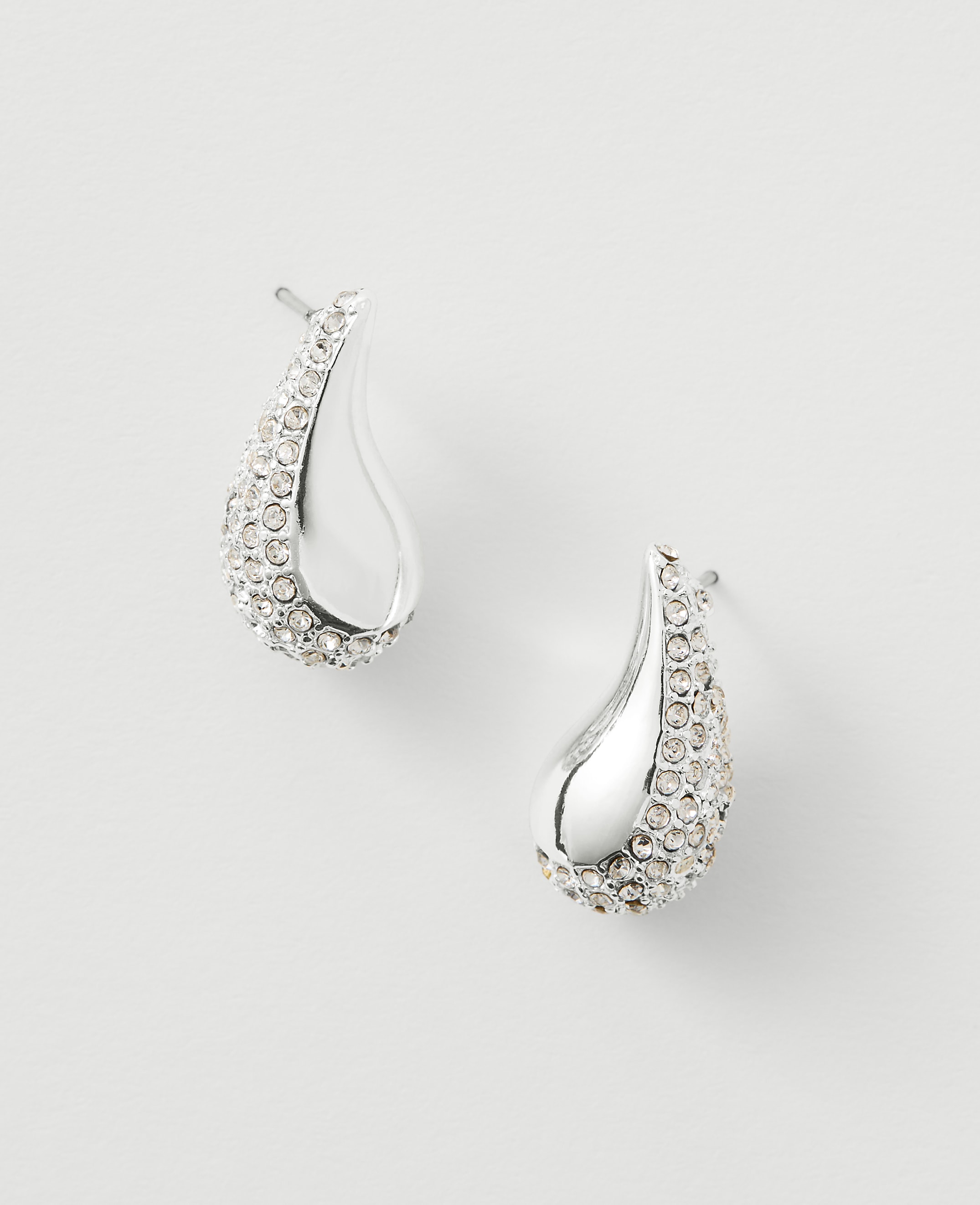 Pave Teardrop Stud Earrings