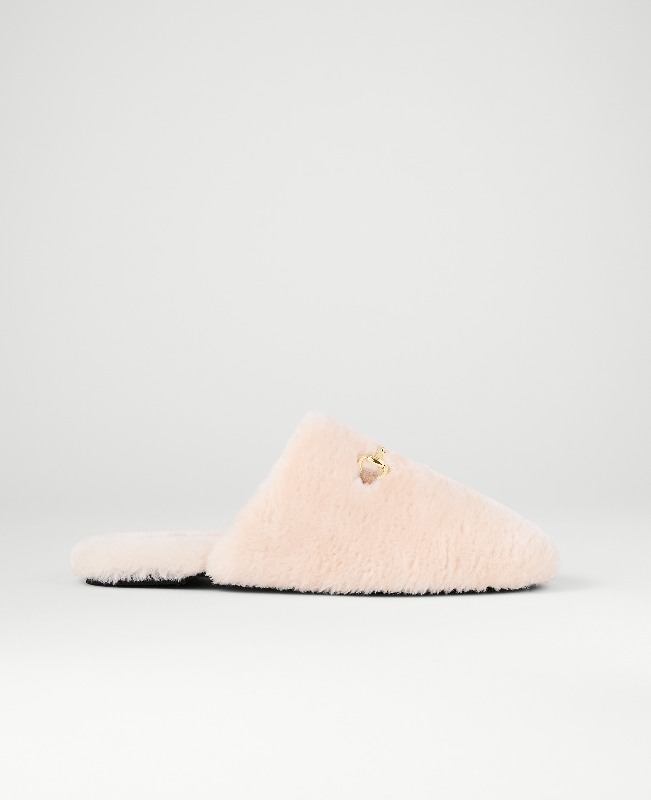 Weekend Horsebit Fuzzy Slide Flat