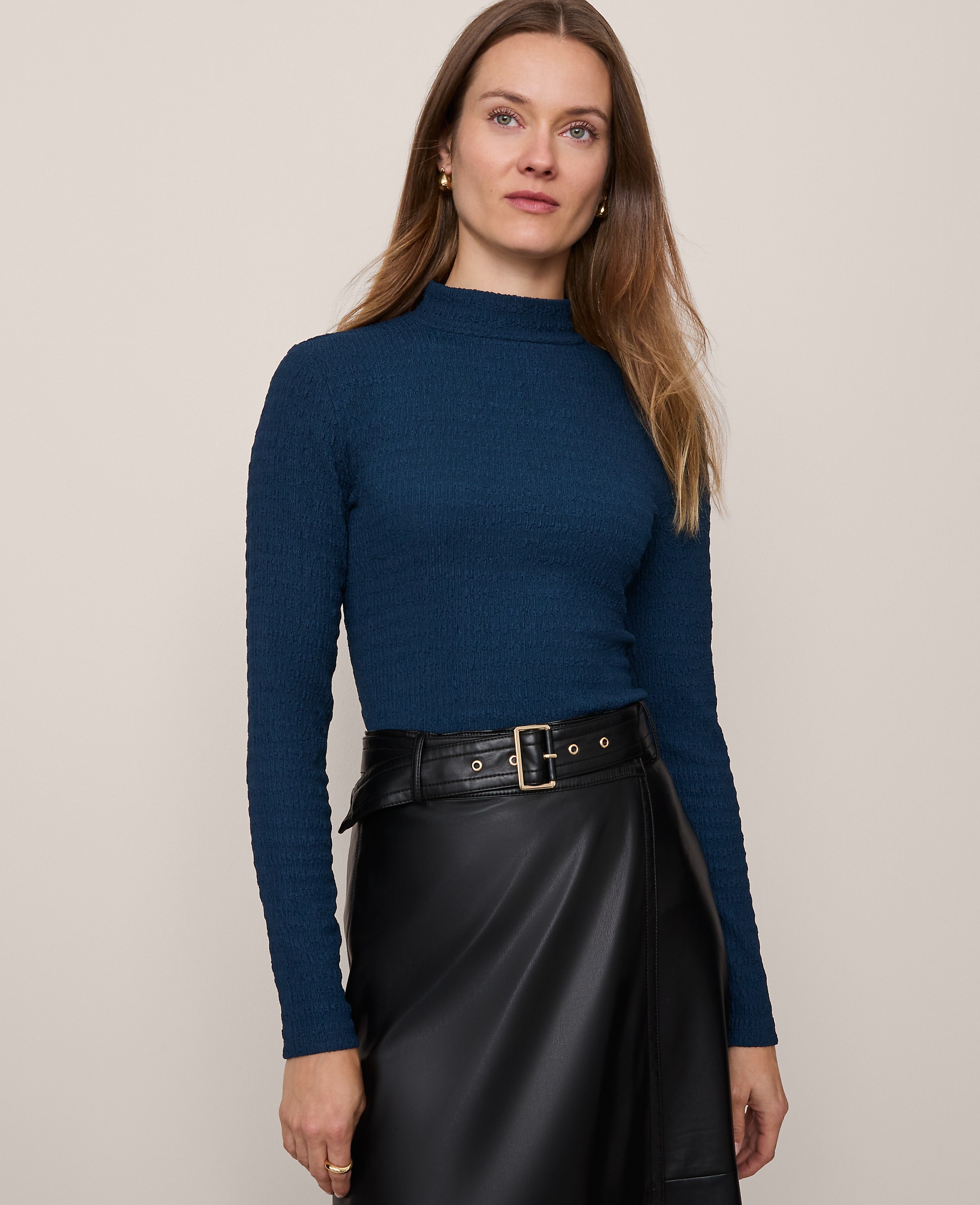 Knit Mock Neck Top