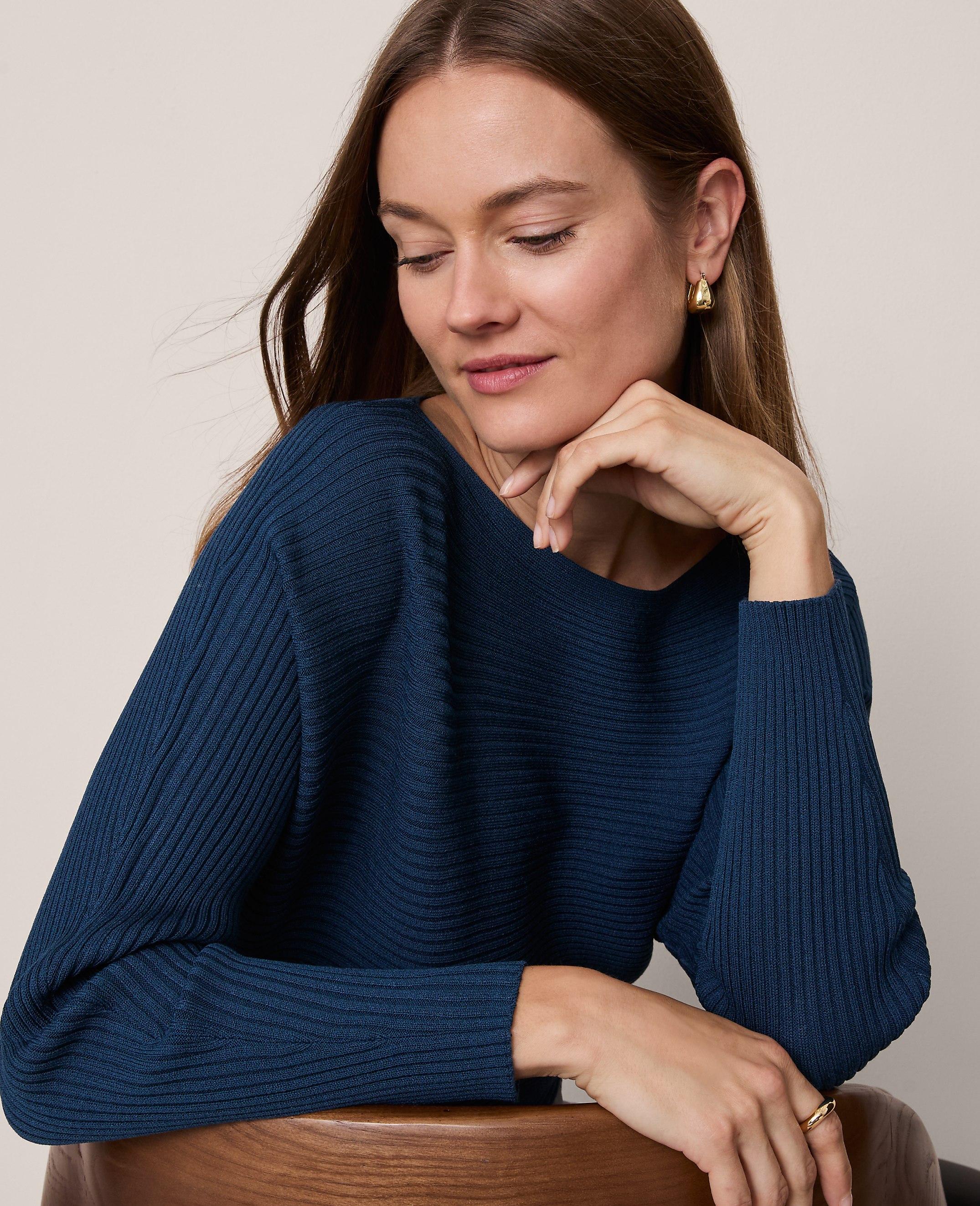 Petite Ribbed Boatneck Sweater