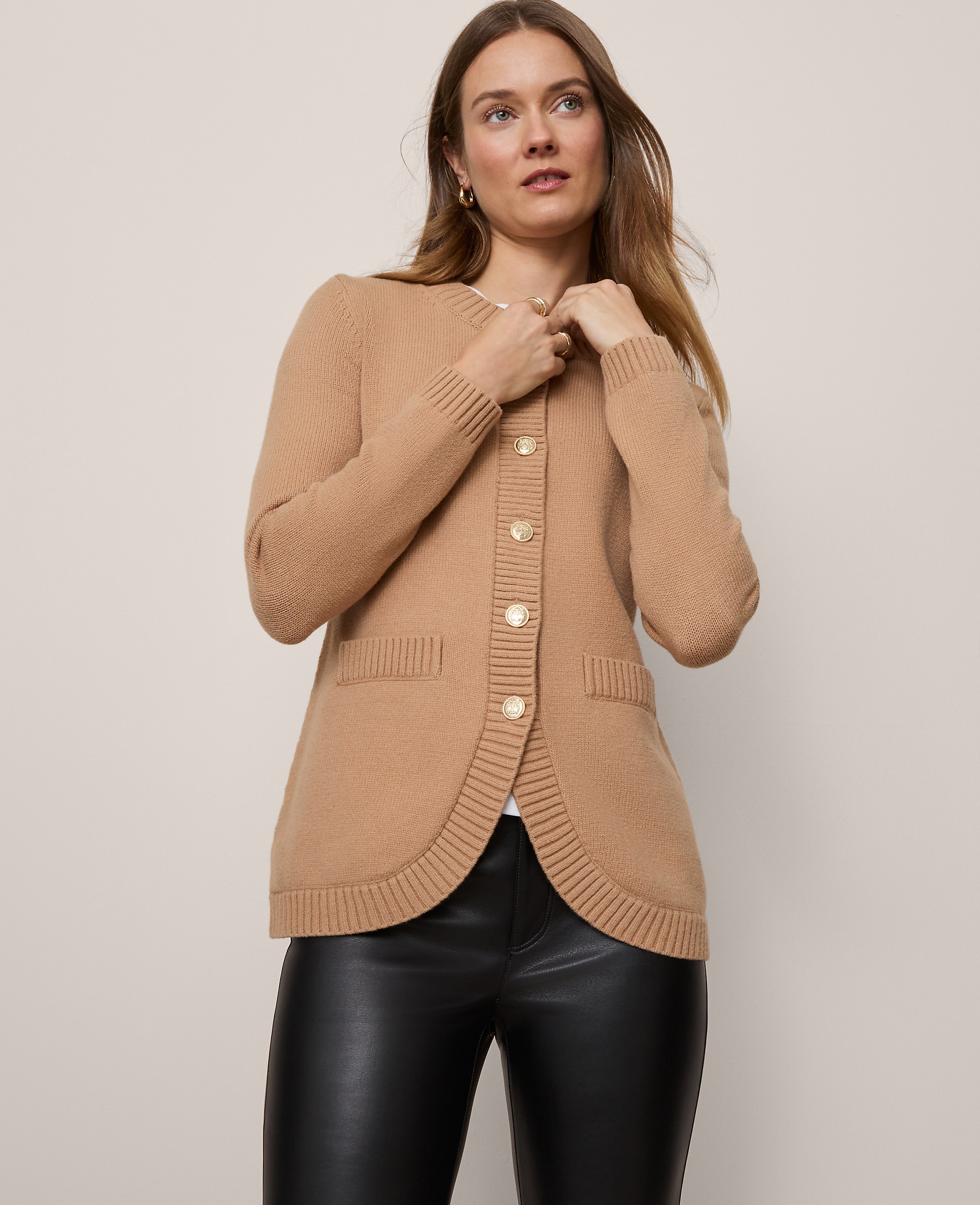 Curved Hem Longline Cardigan
