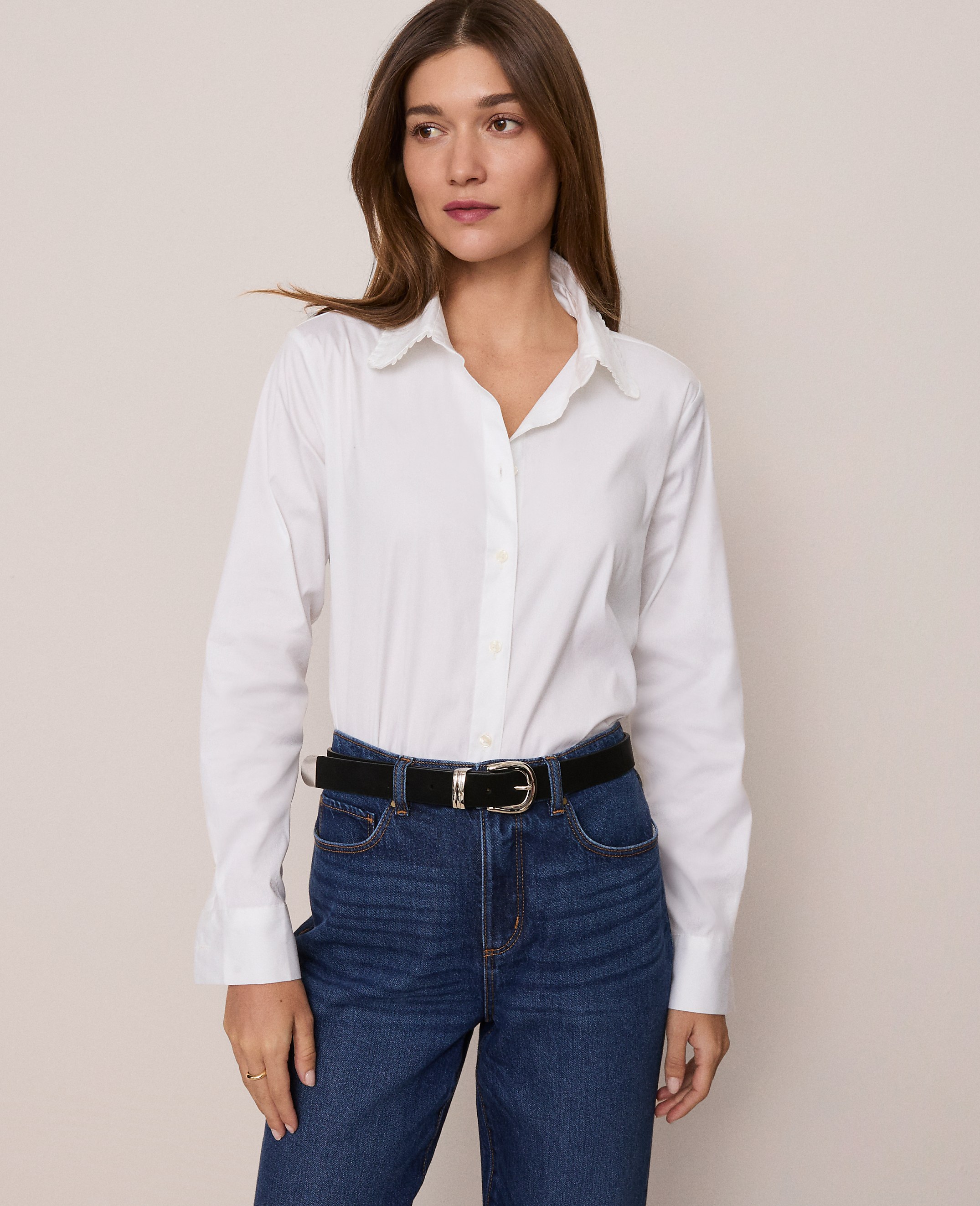 Weekend Ruffle Collar Modern Shirt