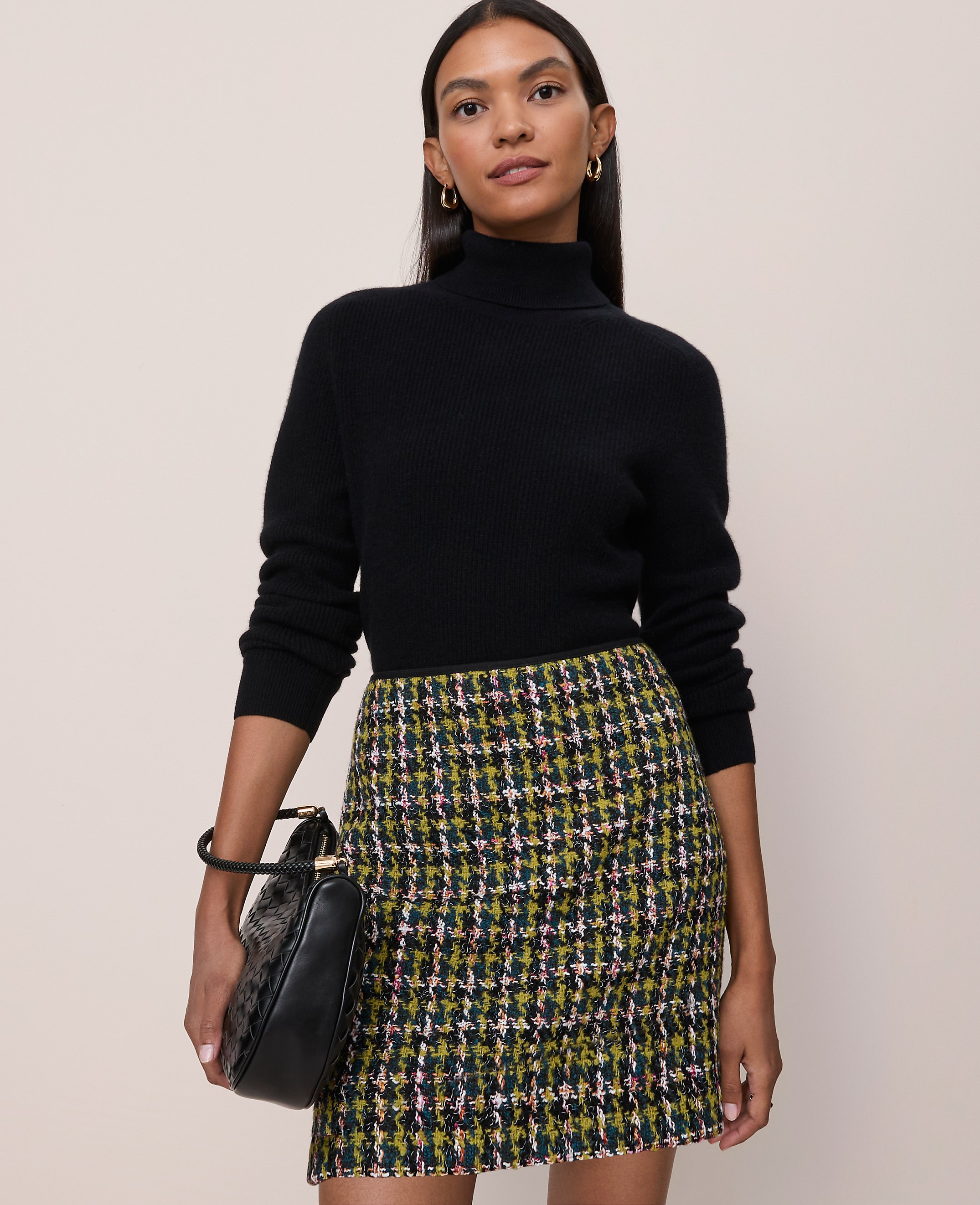 Studio Collection Cashmere Ribbed Turtleneck Sweater