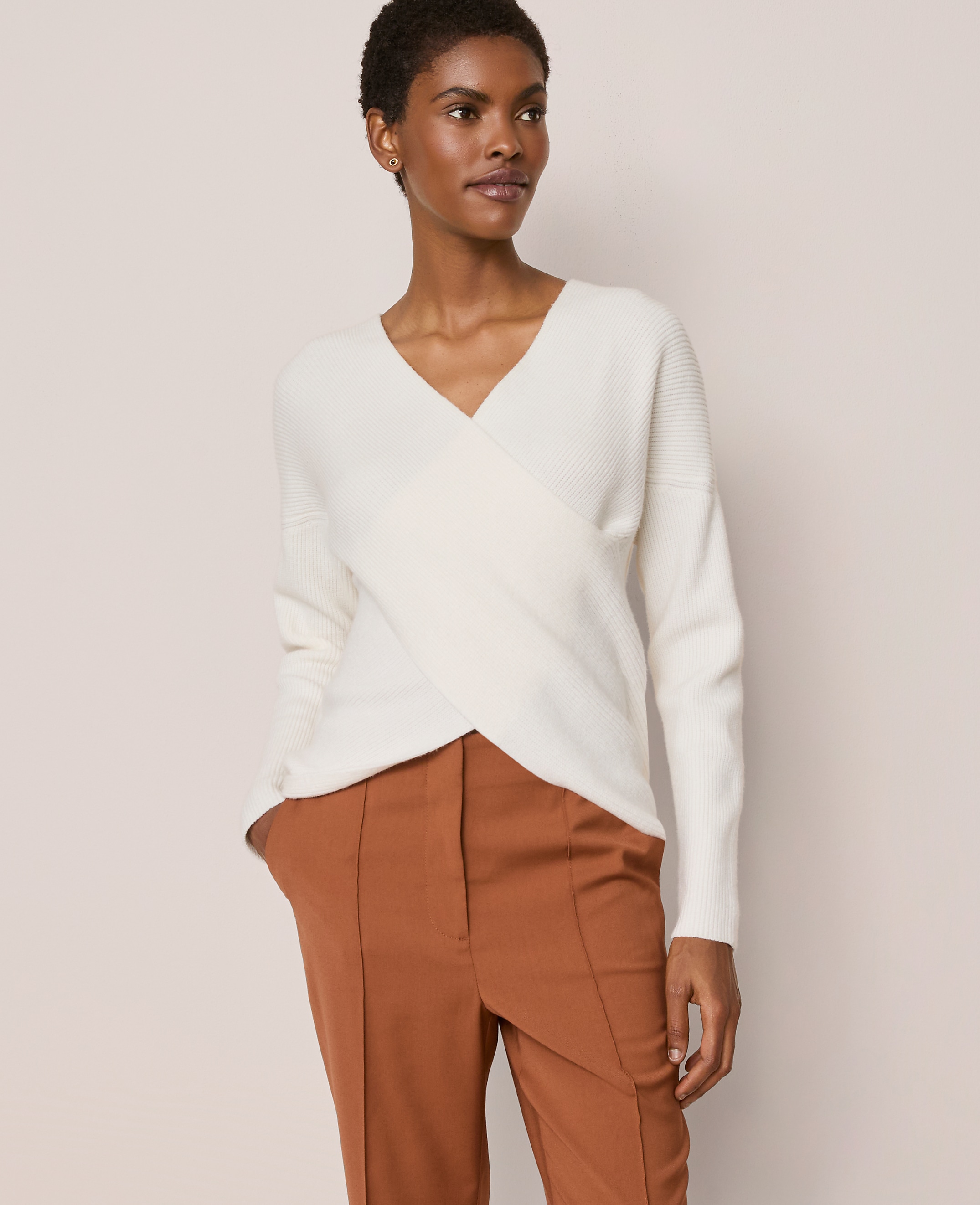 Ribbed Wrap Sweater