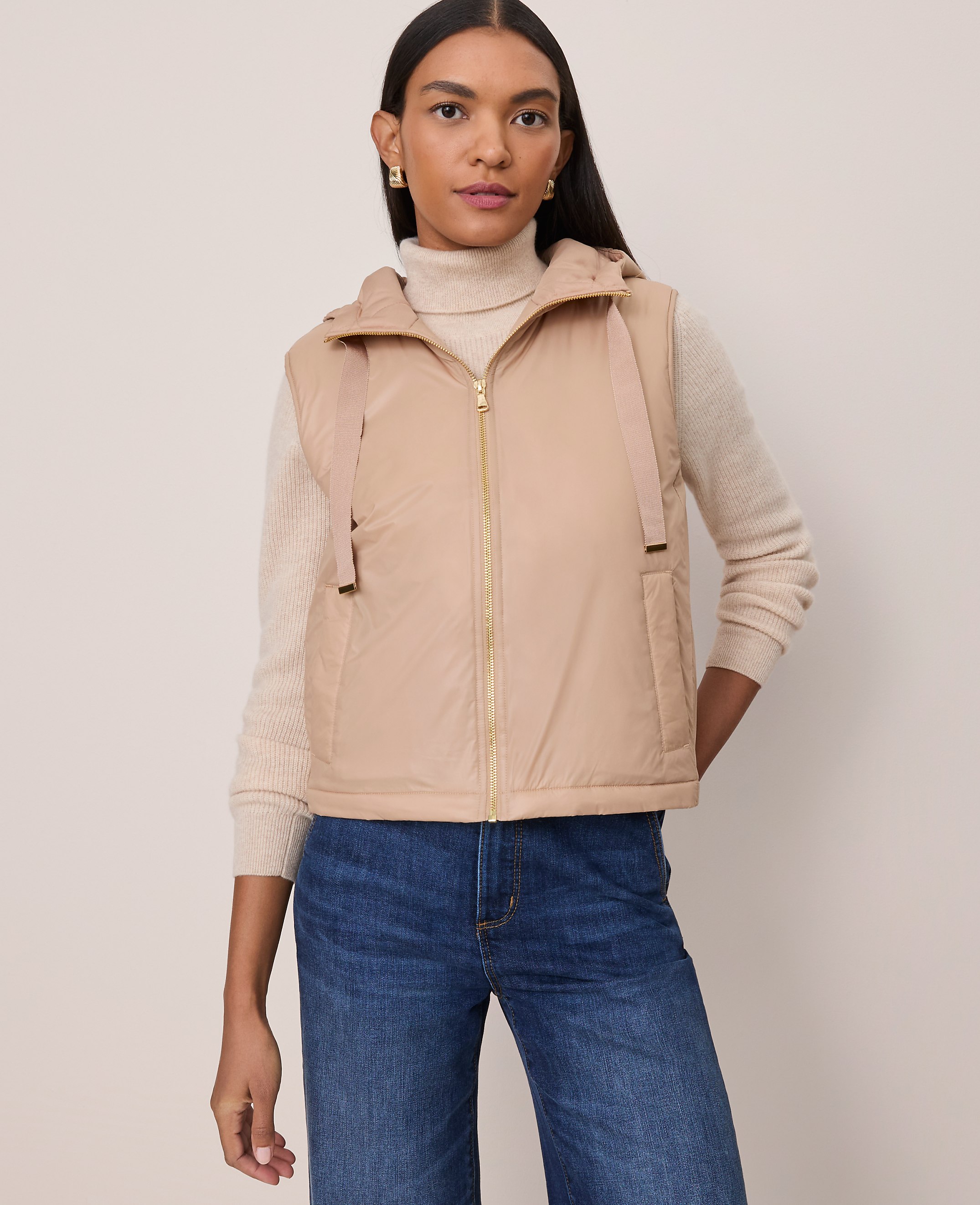Petite Hooded Puffer Vest