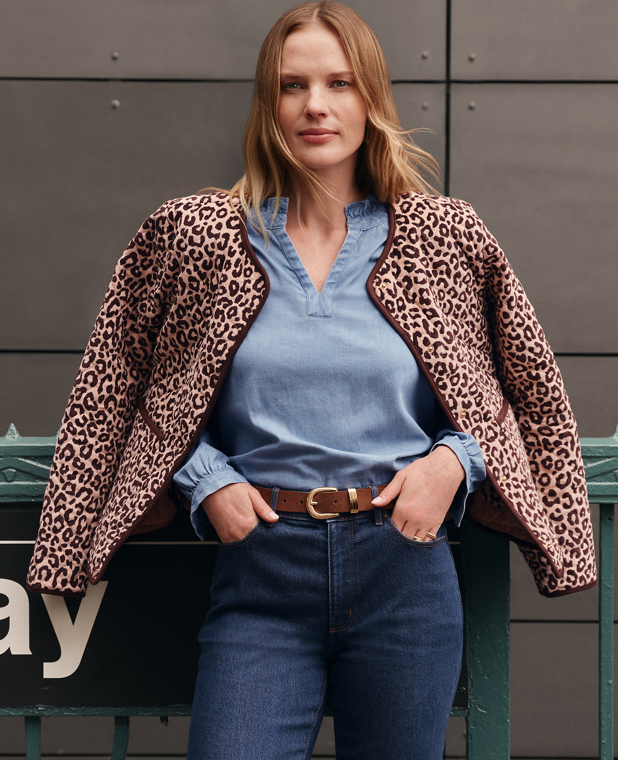 Weekend Animal Print Quilted Jacket