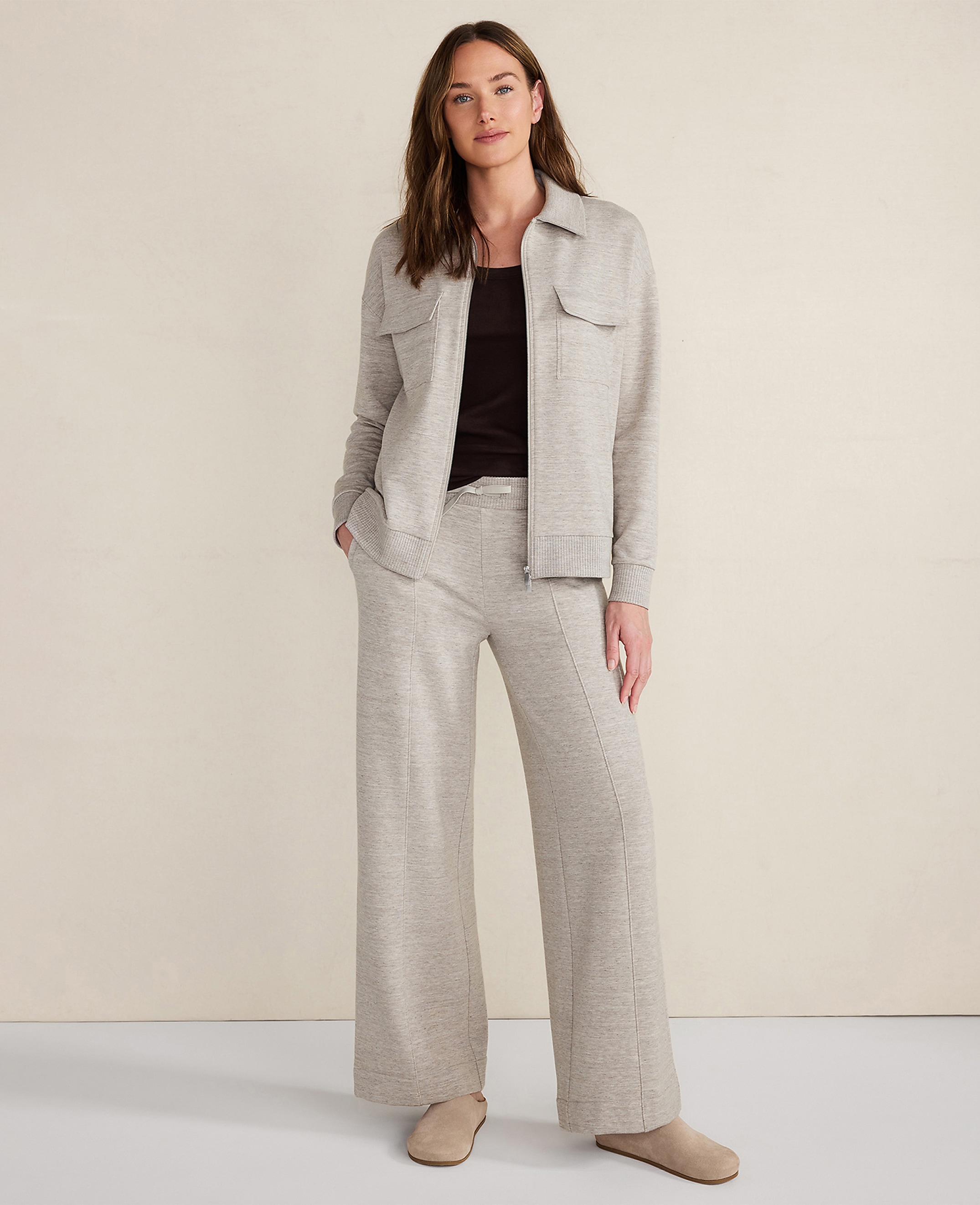Haven Well Within Tencel Fleece Wide Leg Pintuck Pants