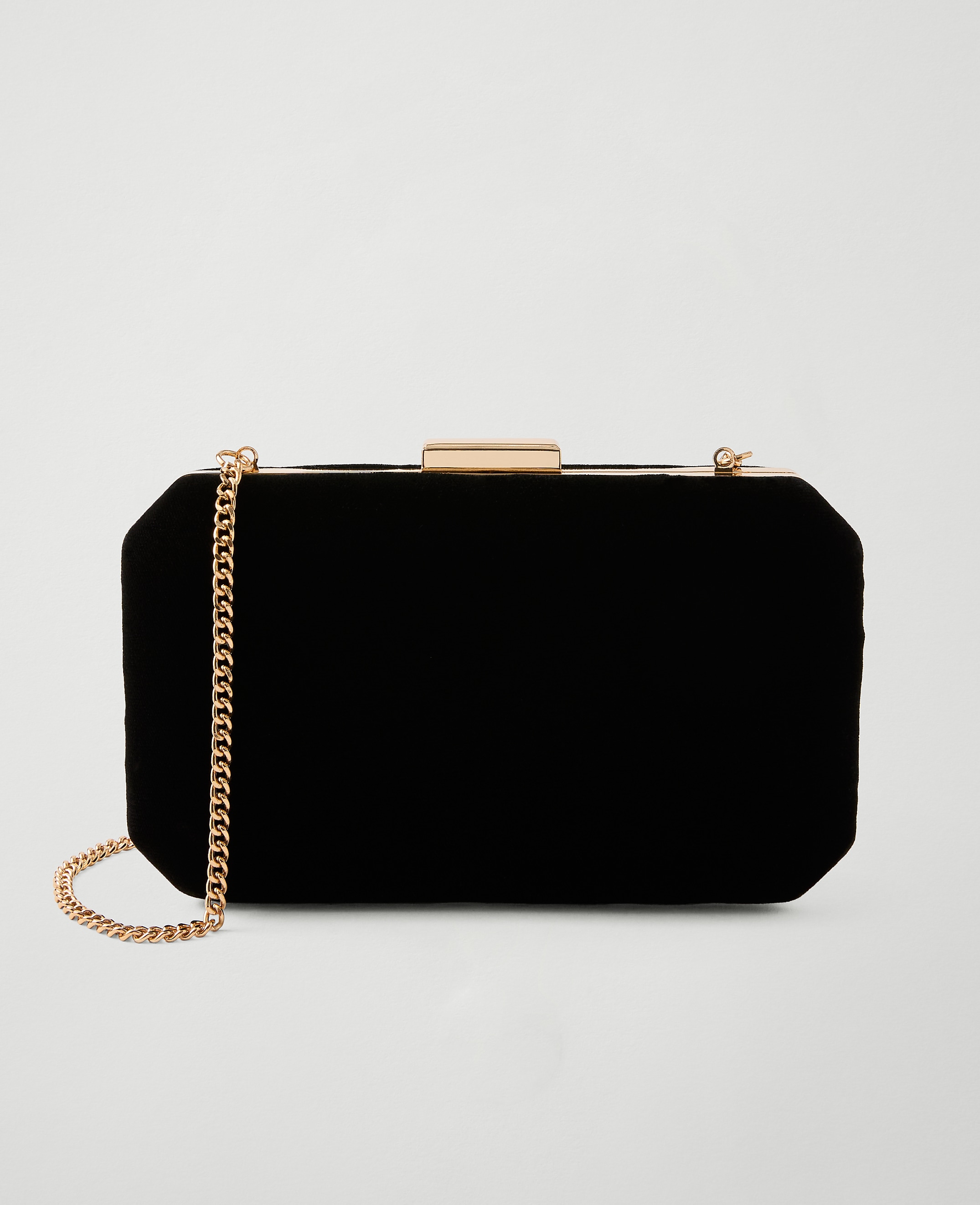 Beveled Velvet Clutch