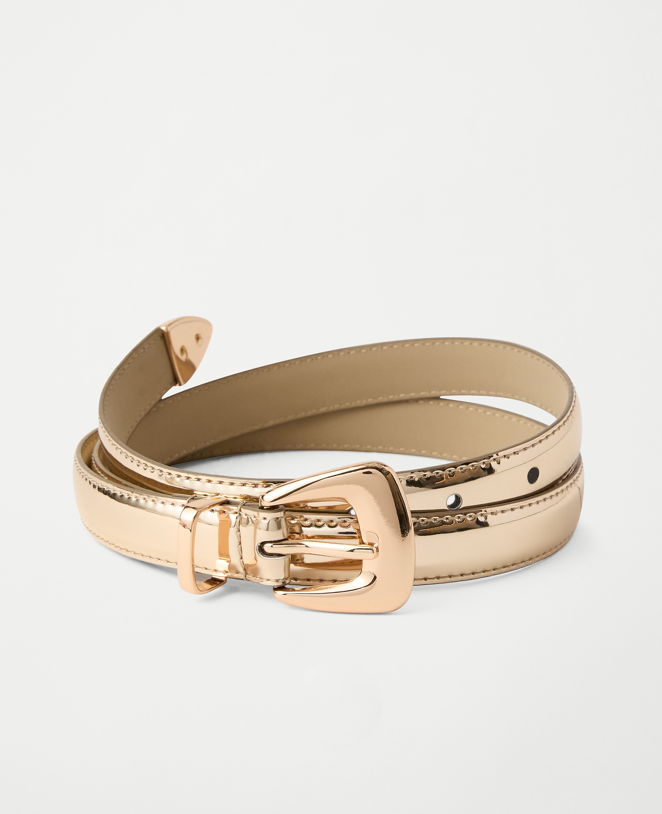 Metallic Square Buckle Belt