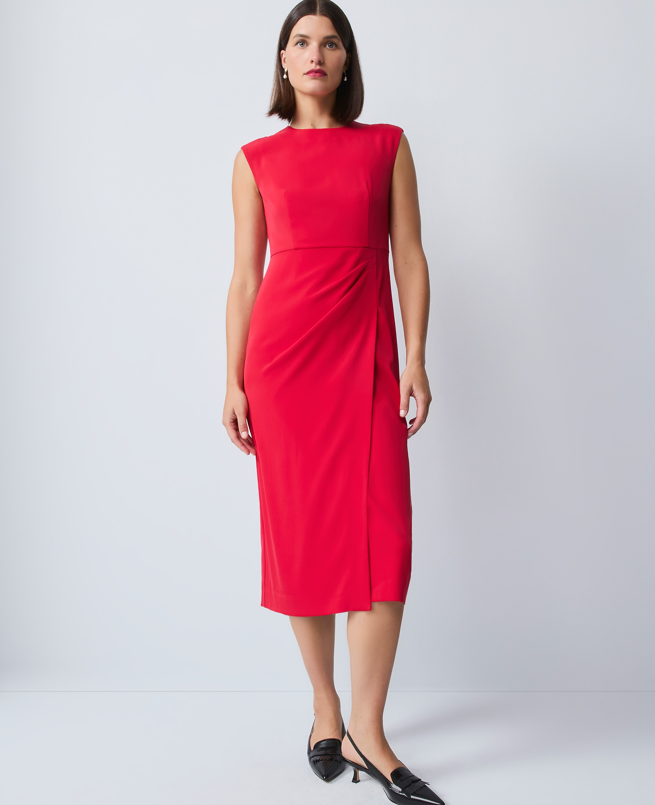 Petite Faux Wrap Sheath Dress