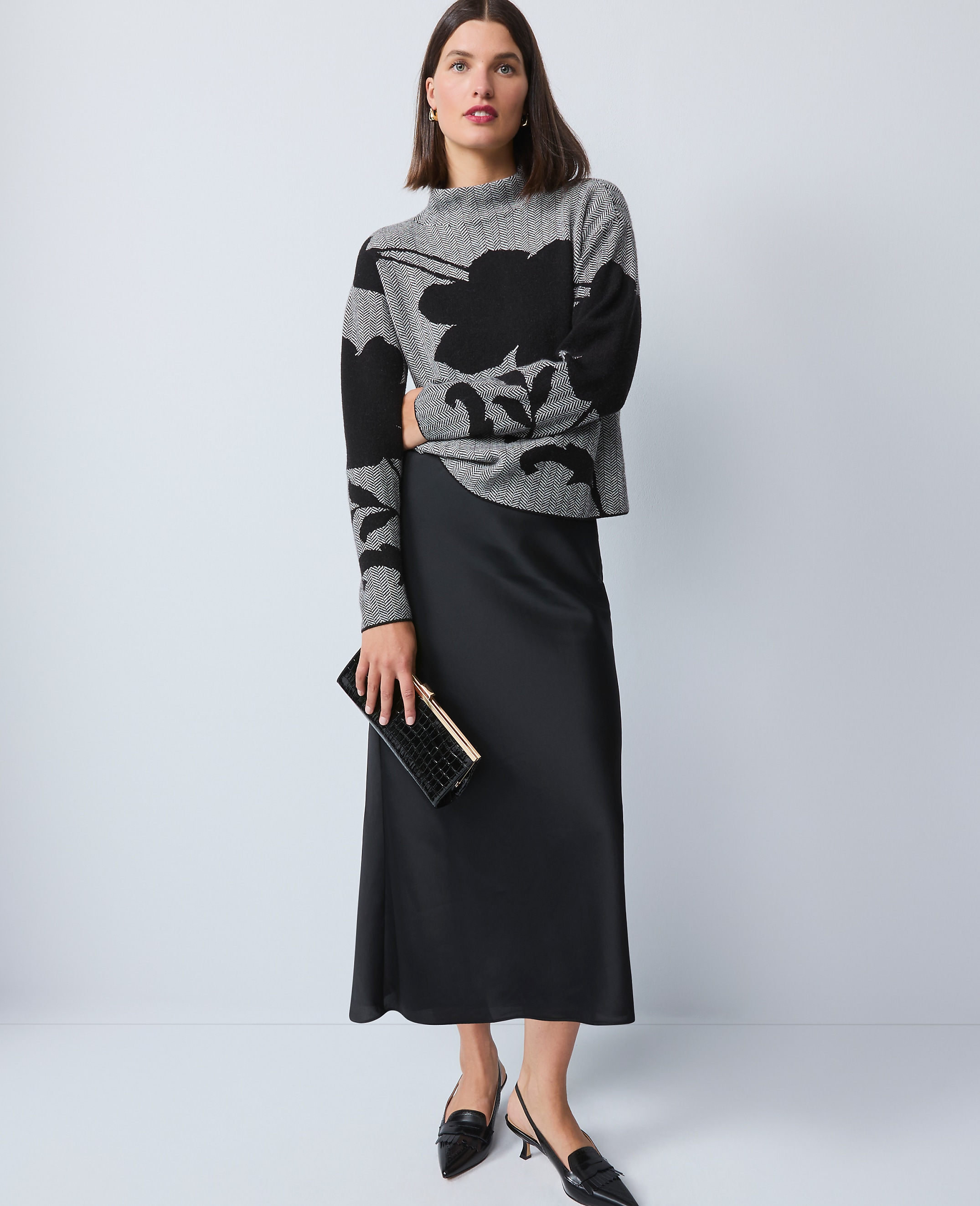 Satin Bias Midi Slip Skirt