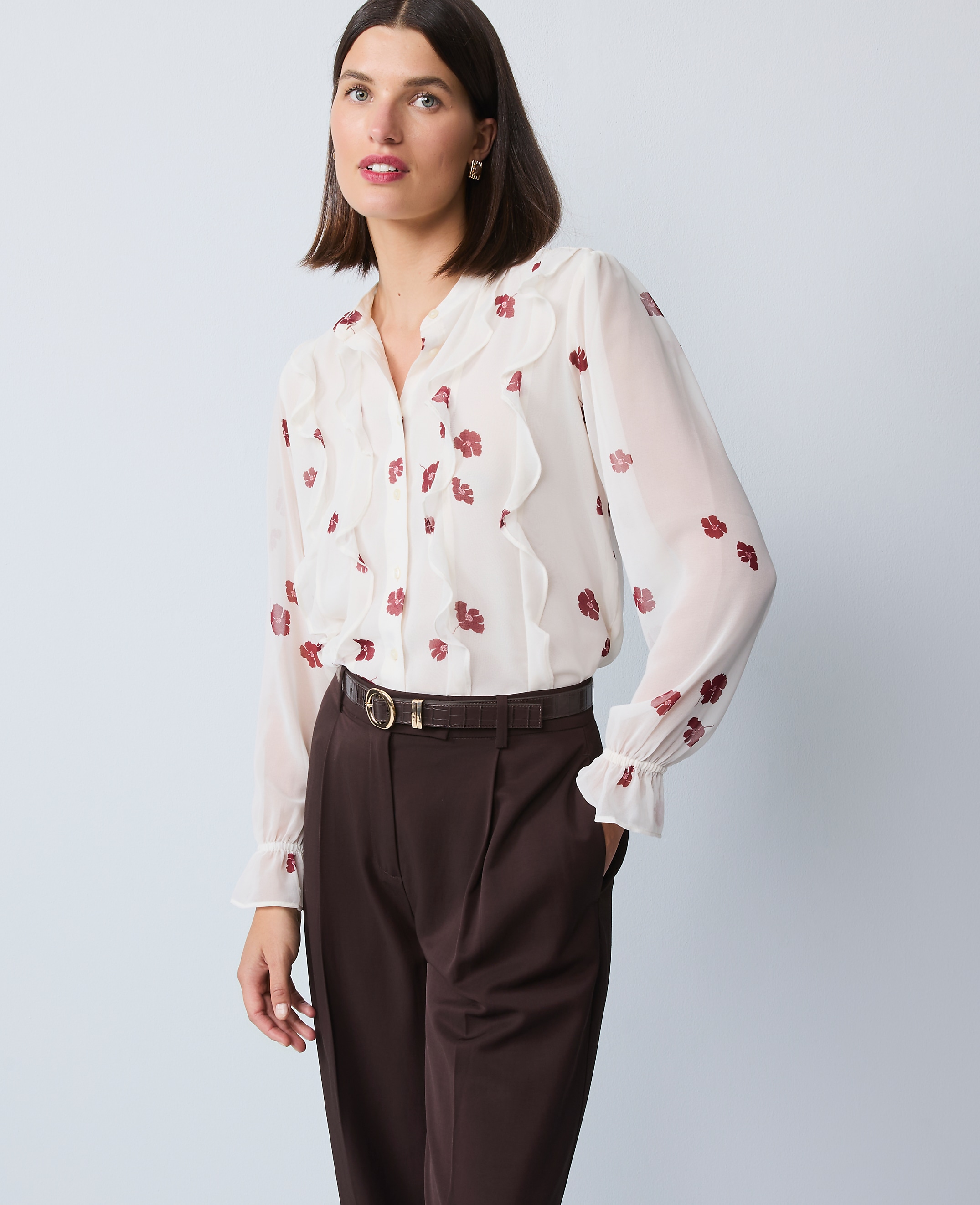 Floral Ruffle Shirt