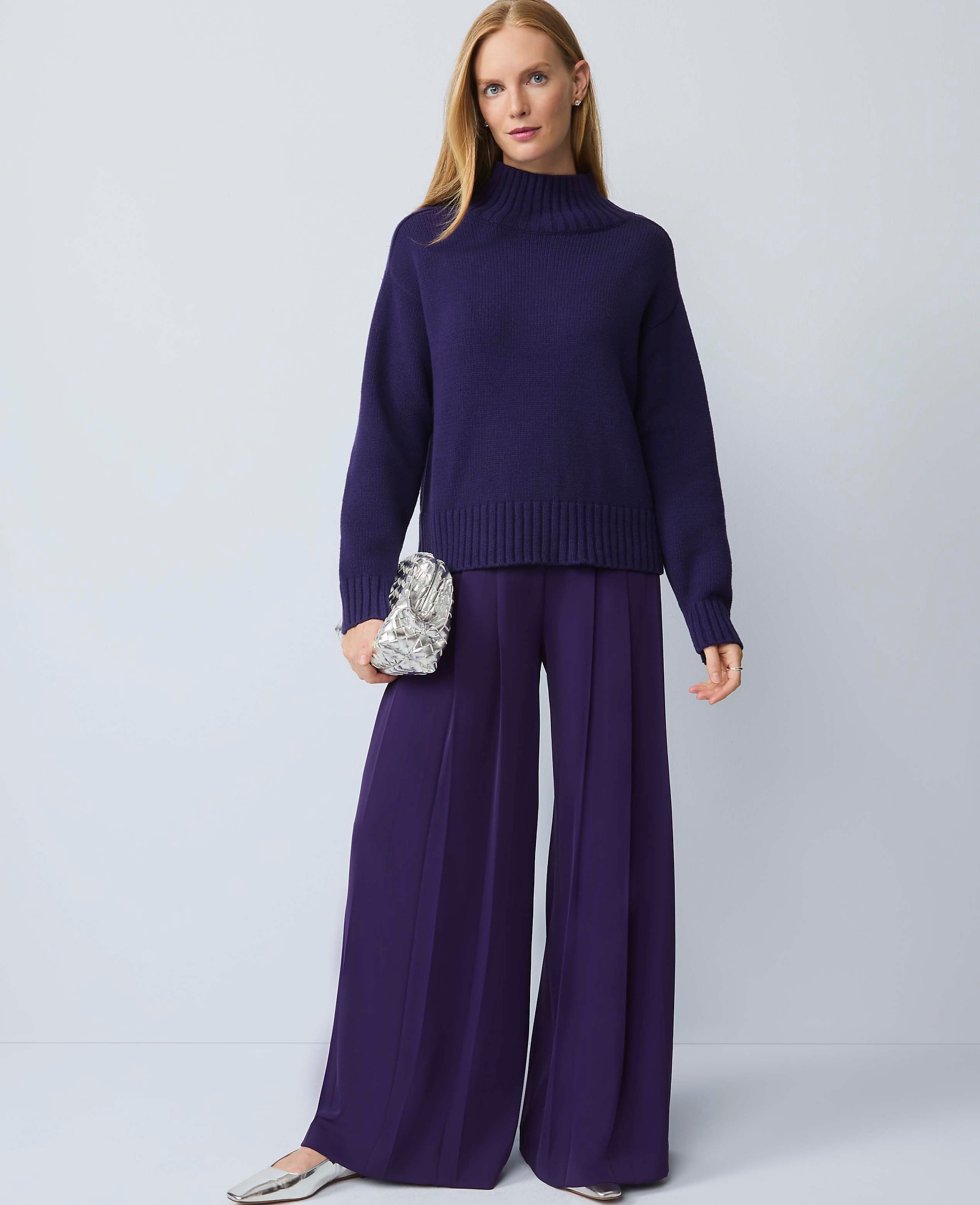 The Petite Triple Pleat Palazzo Pant