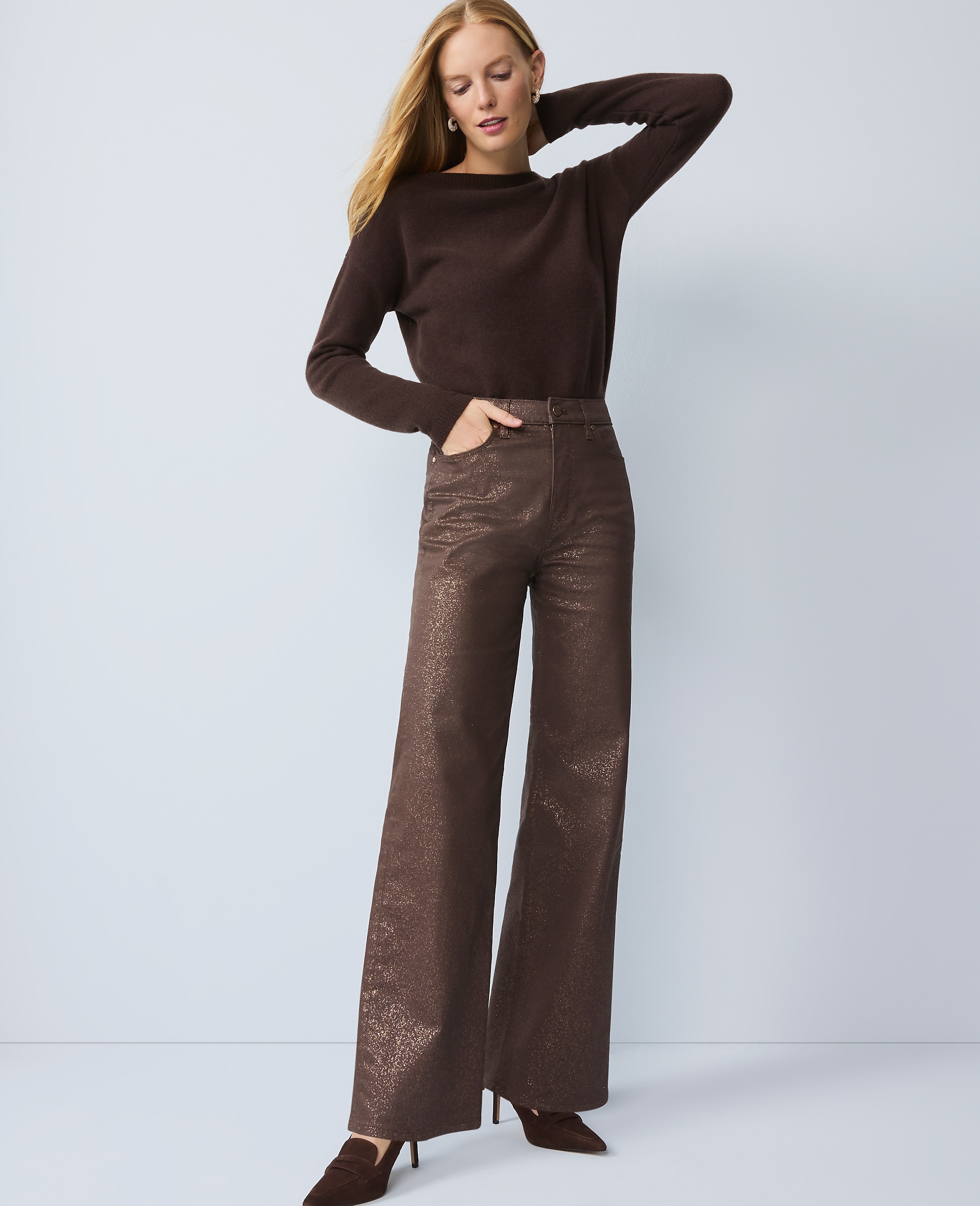 The Petite Shimmer Wide-Leg Jean
