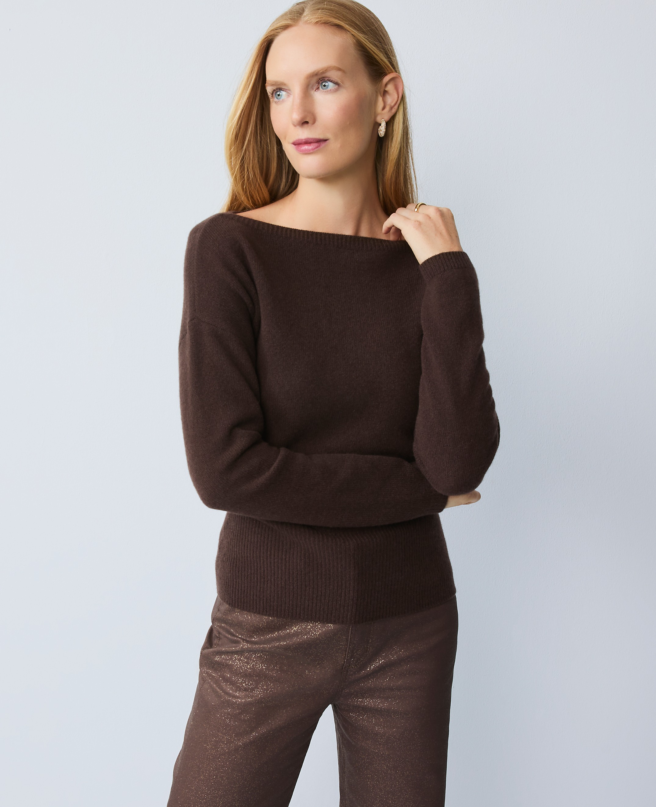 Studio Collection Cashmere Off-The-Shoulder Sweater