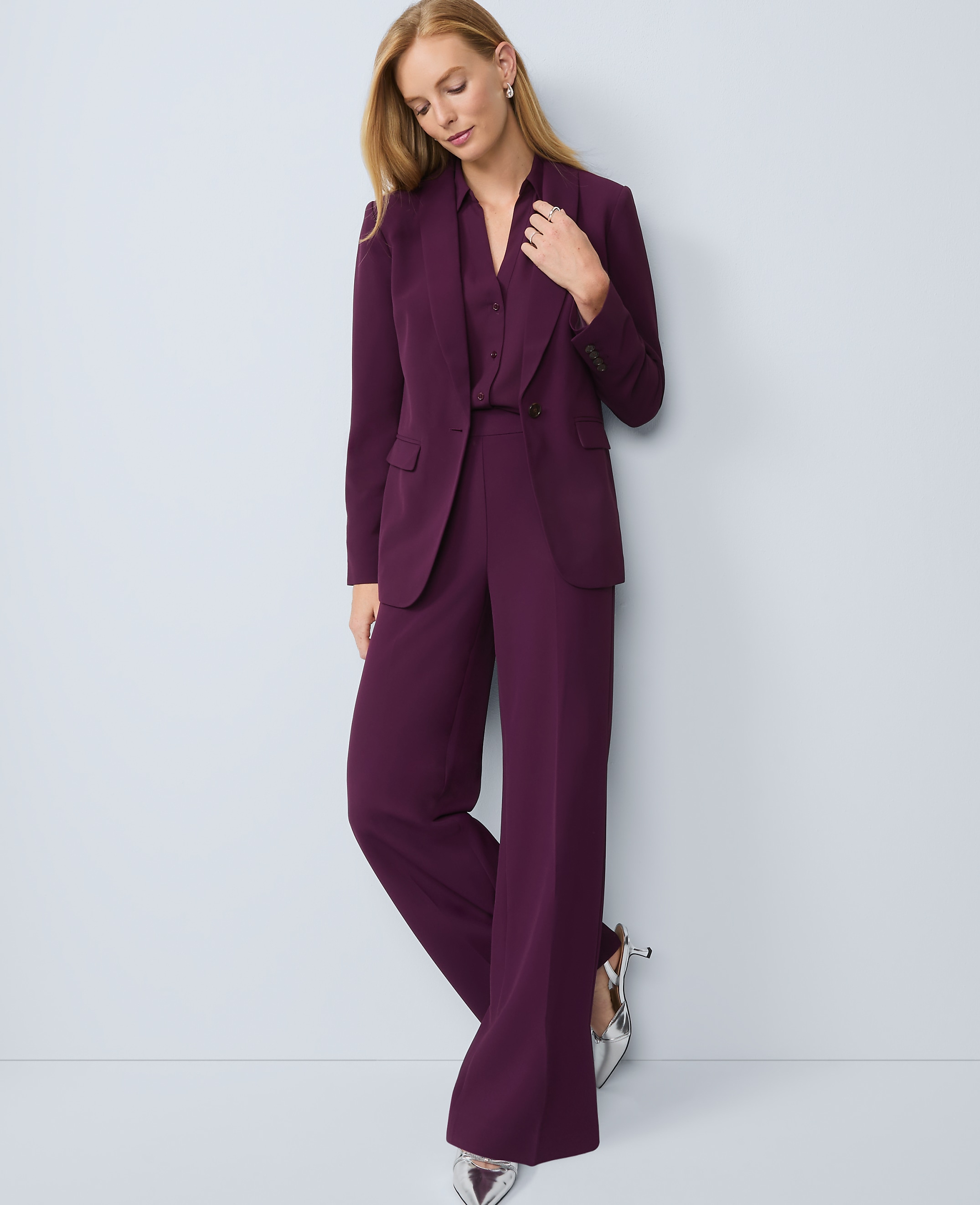 The Petite Wide-Leg Pant in Fluid Crepe