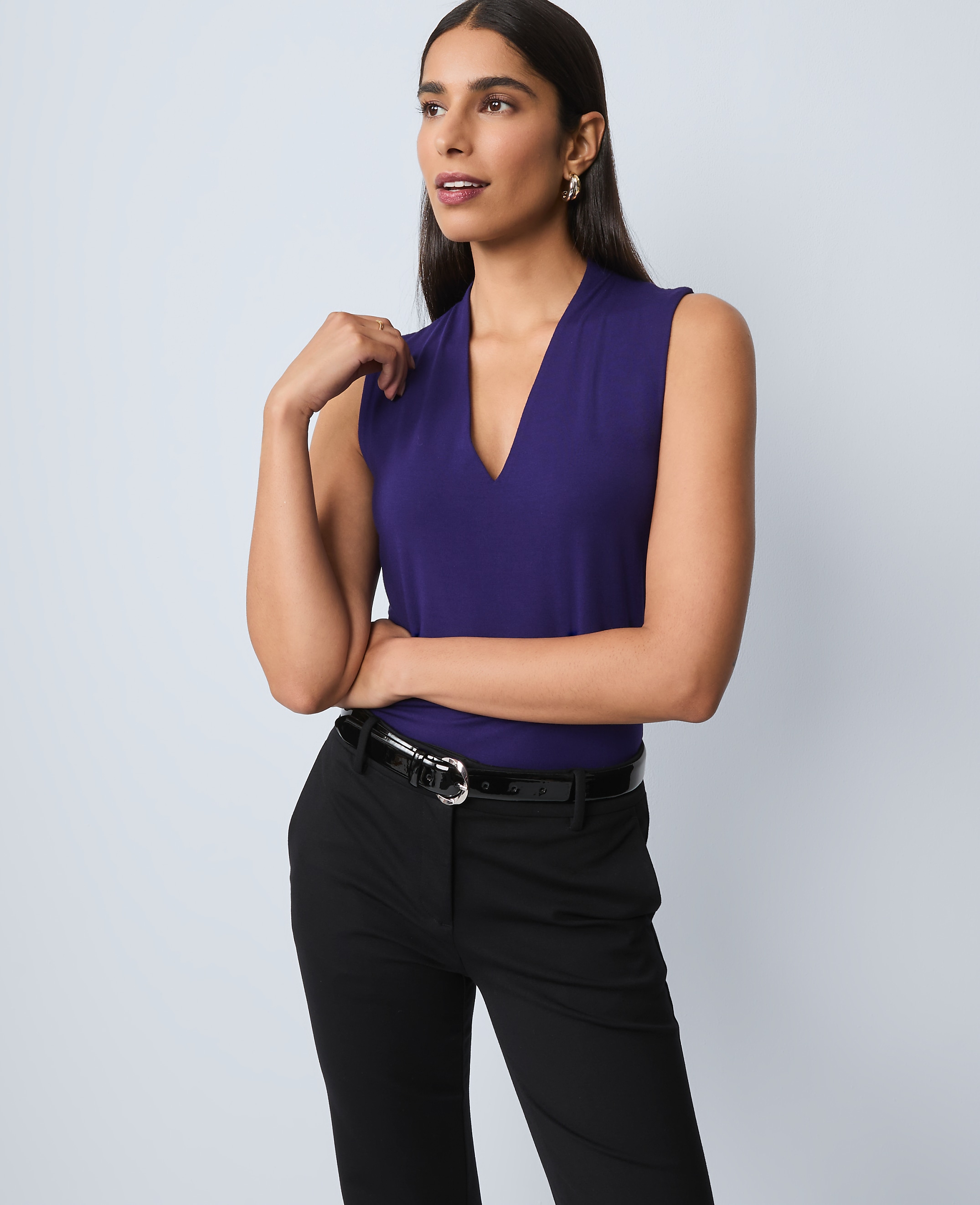 Sleeveless V-Neck Top