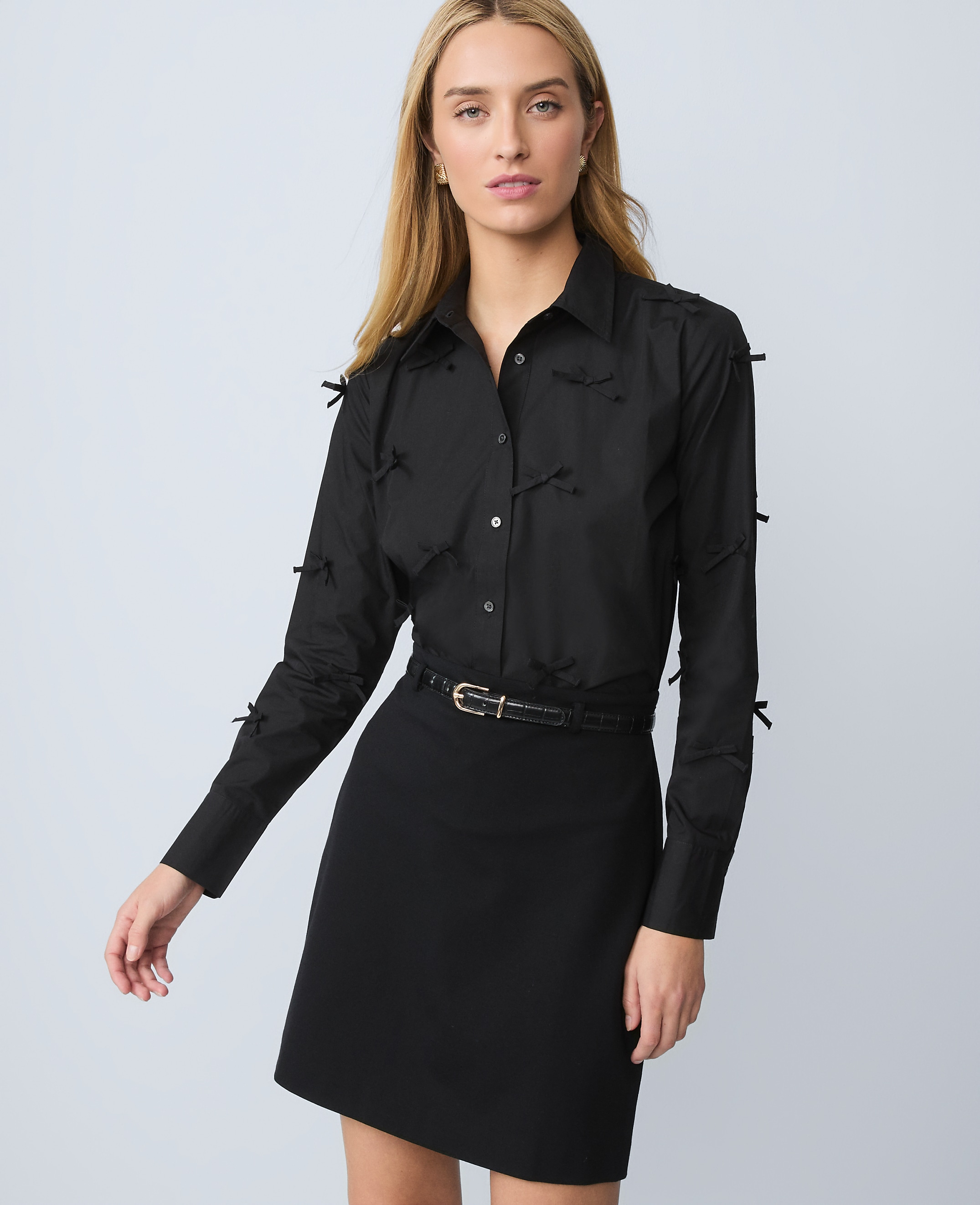 Cropped Bow Shirt