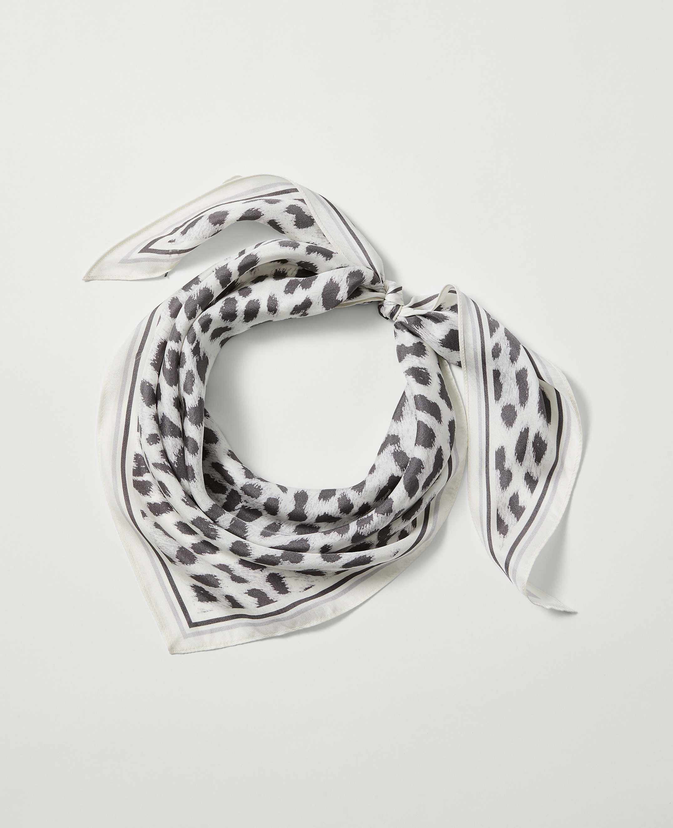 Animal Print Triangle Silk Scarf