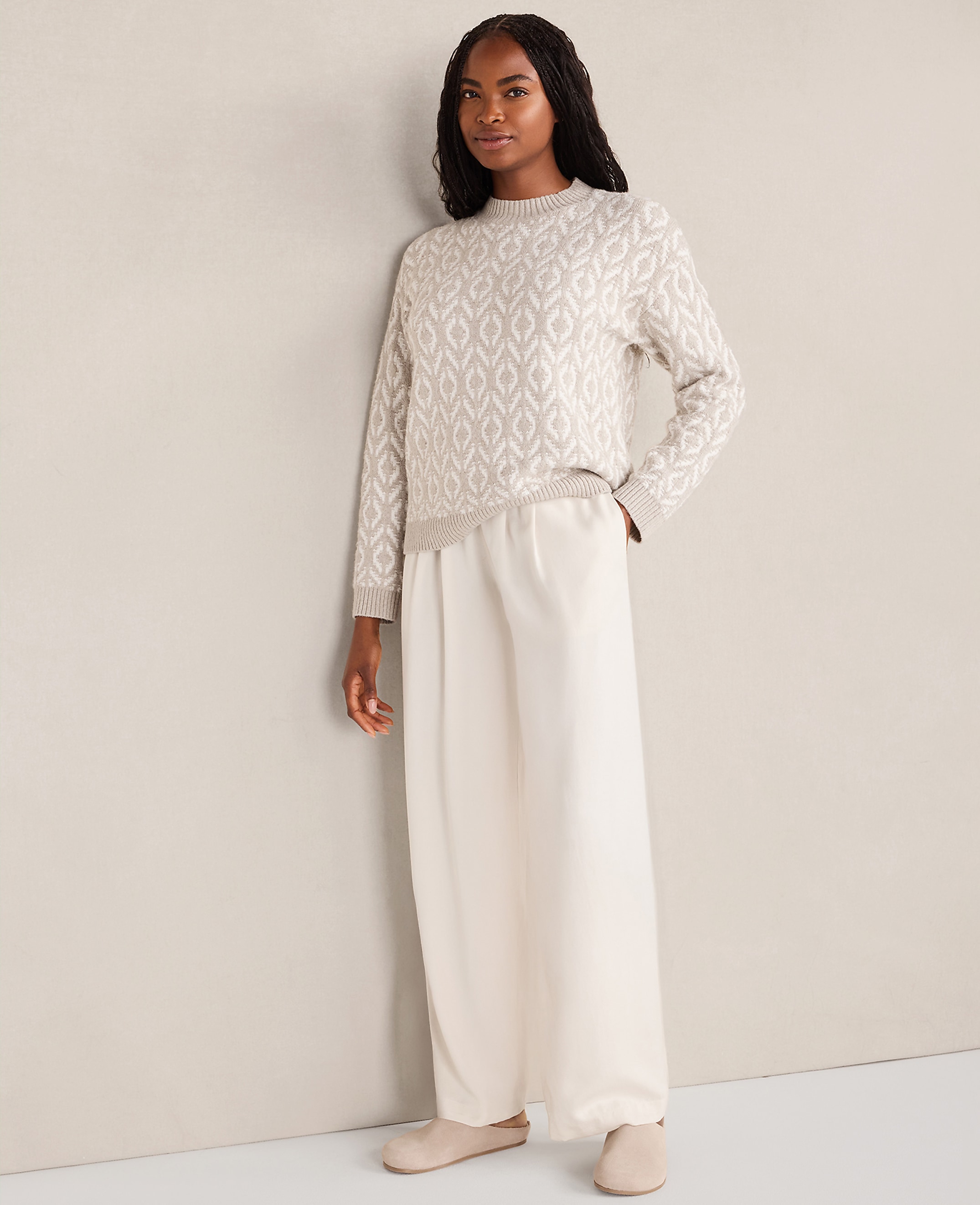 Haven Well Within Organic Cotton Blend Diamond Stitch Sweater - thumbnail 3