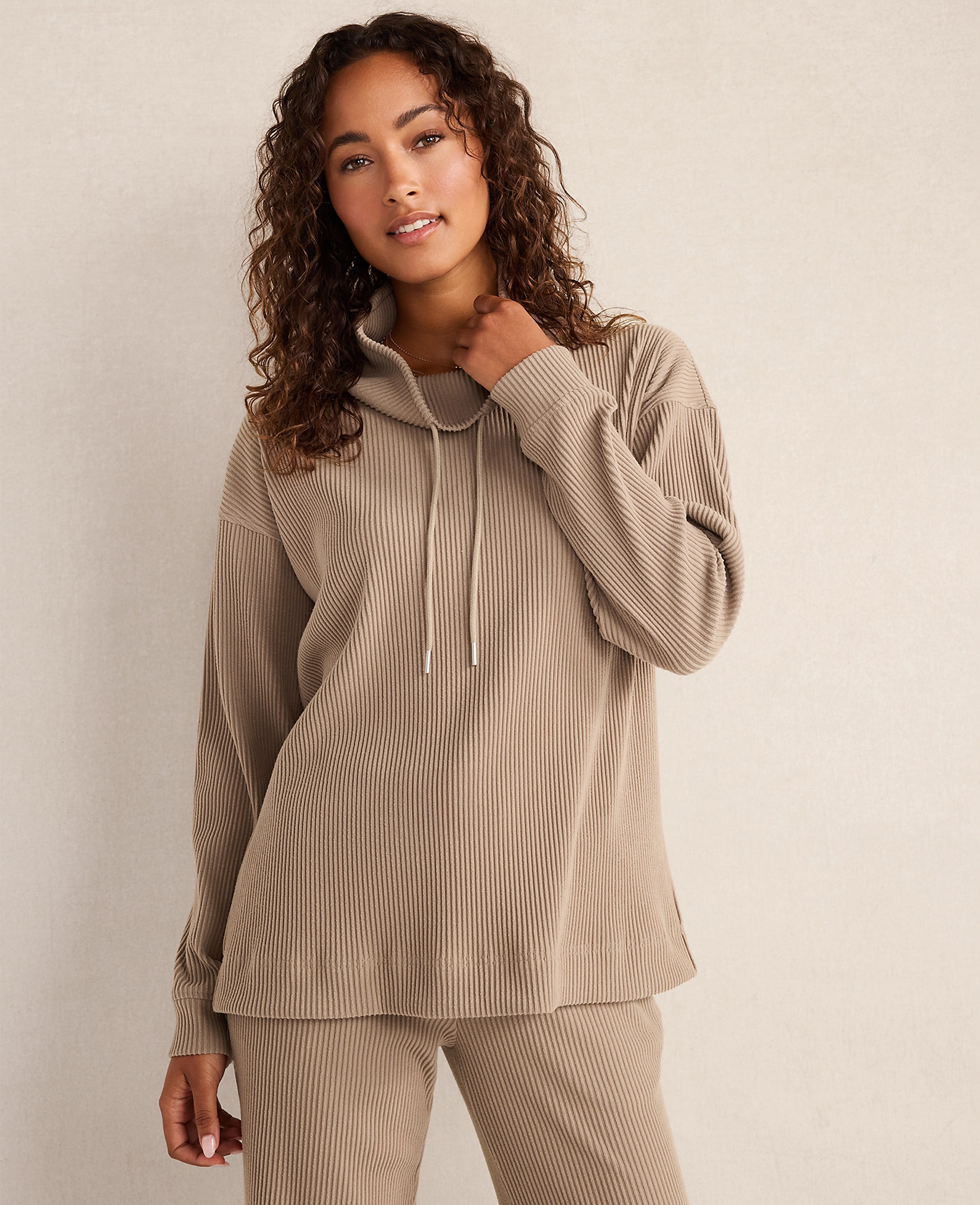 Haven Well Within Ottoman Rib Cowl Neck Top