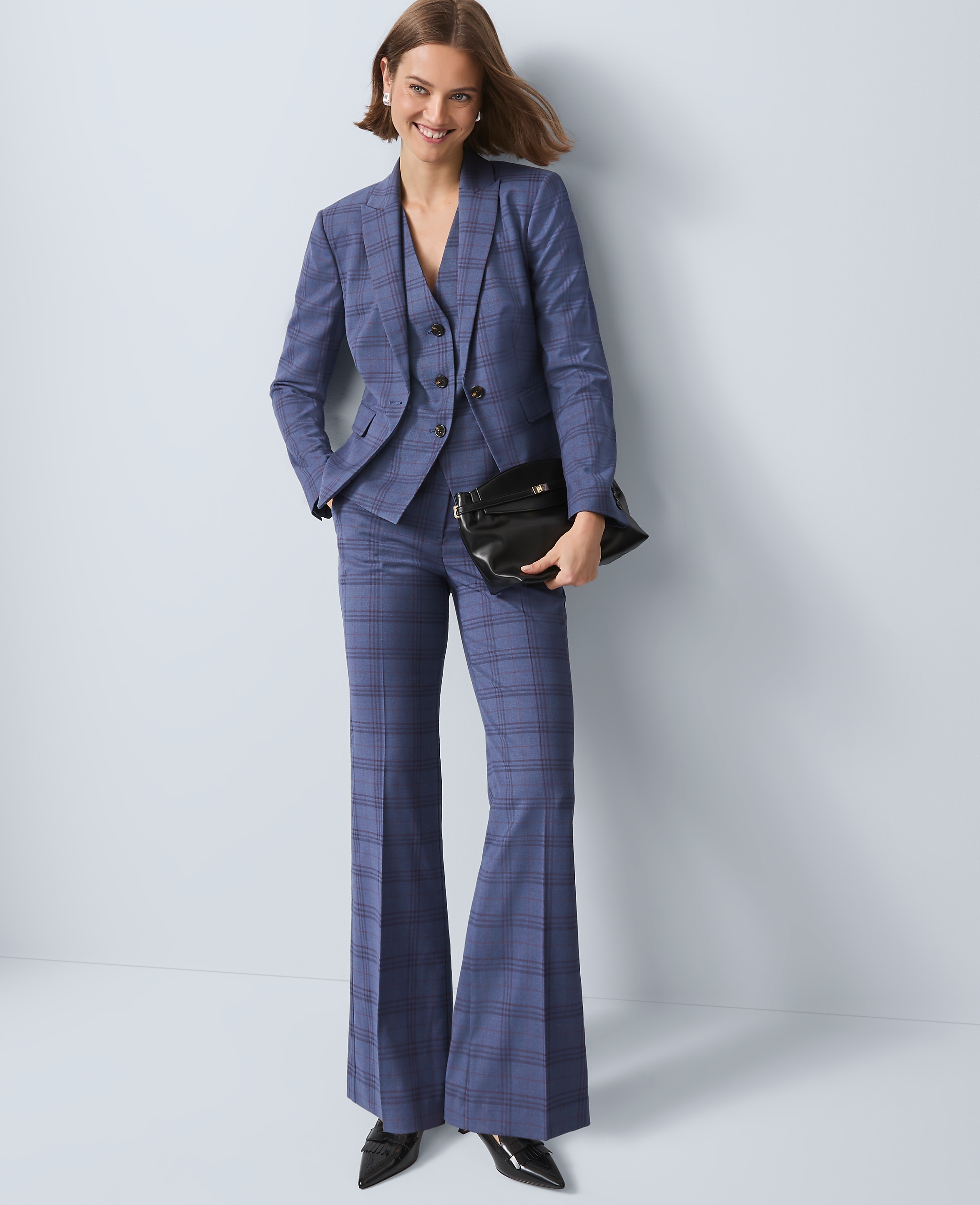 The Petite Flare Trouser in Plaid