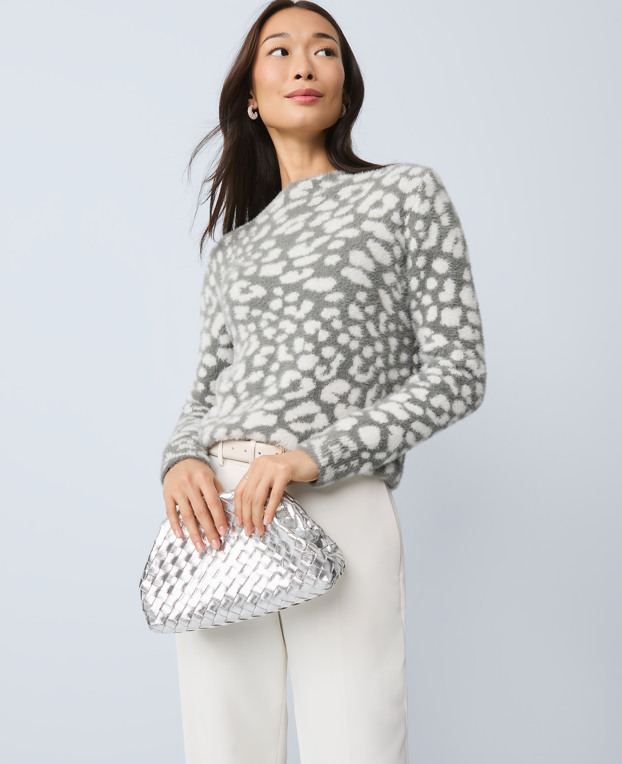 Petite Leopard Print Sweater