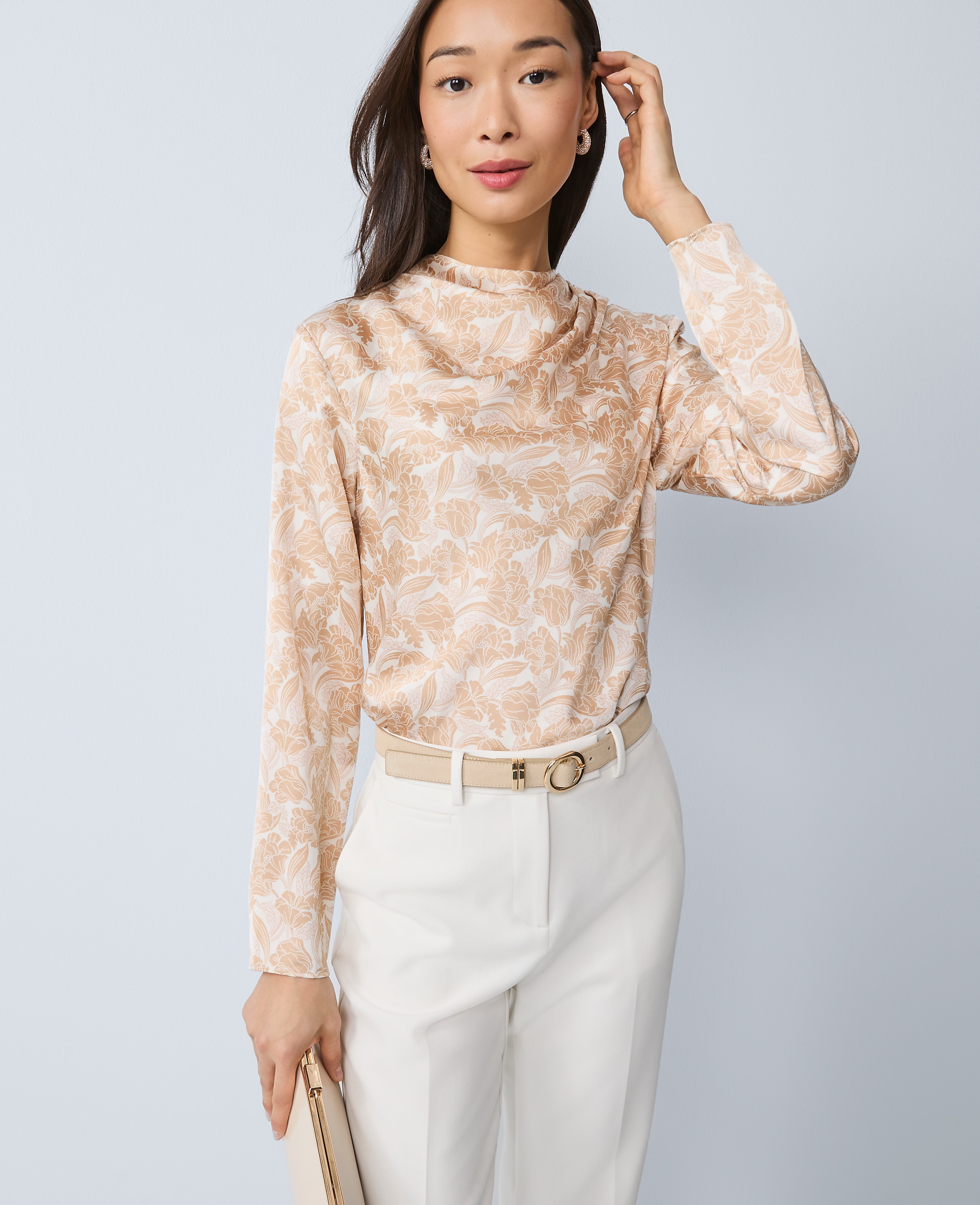 Floral Asymmetric Satin Top