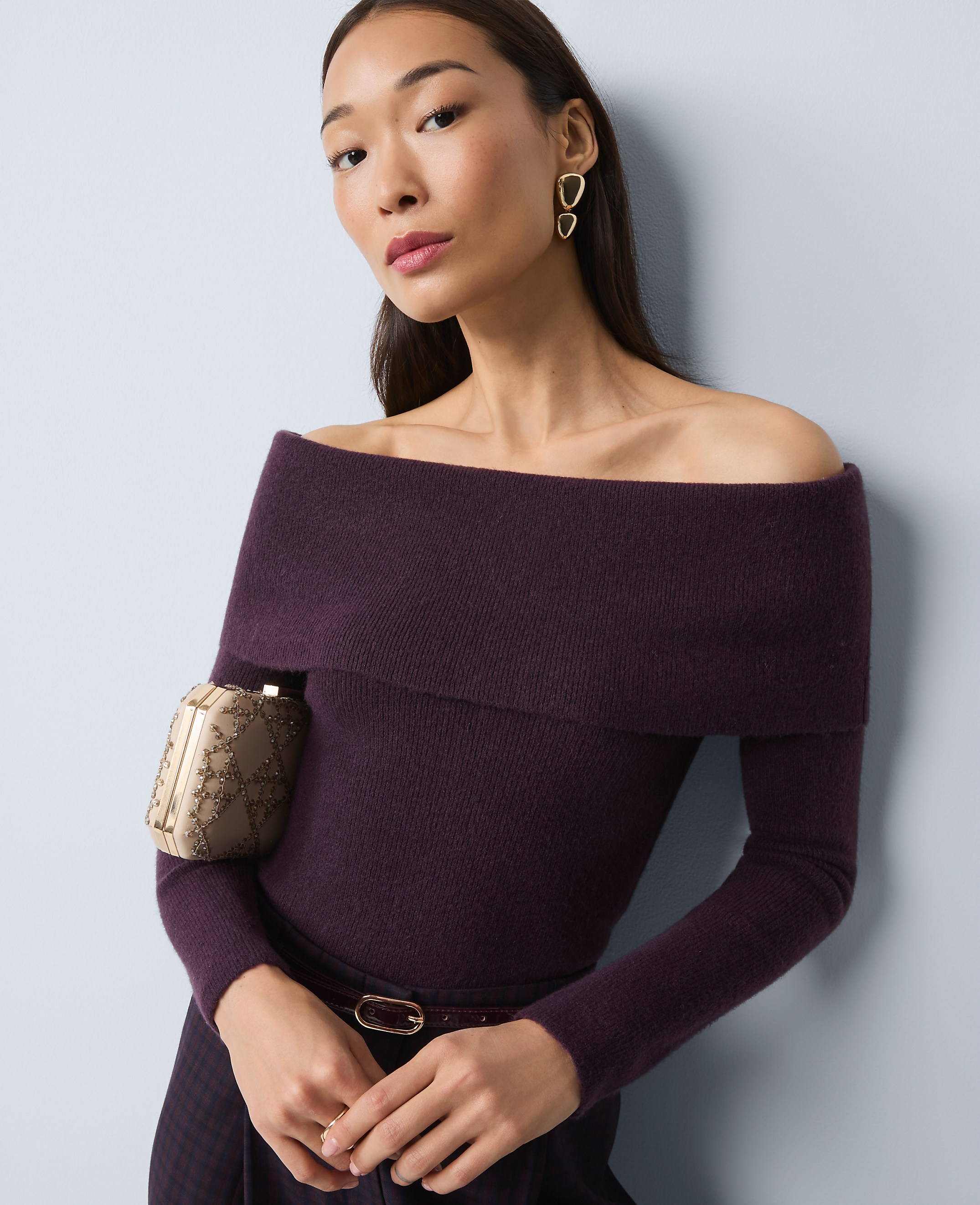 Ribbed Off-The-Shoulder Sweater