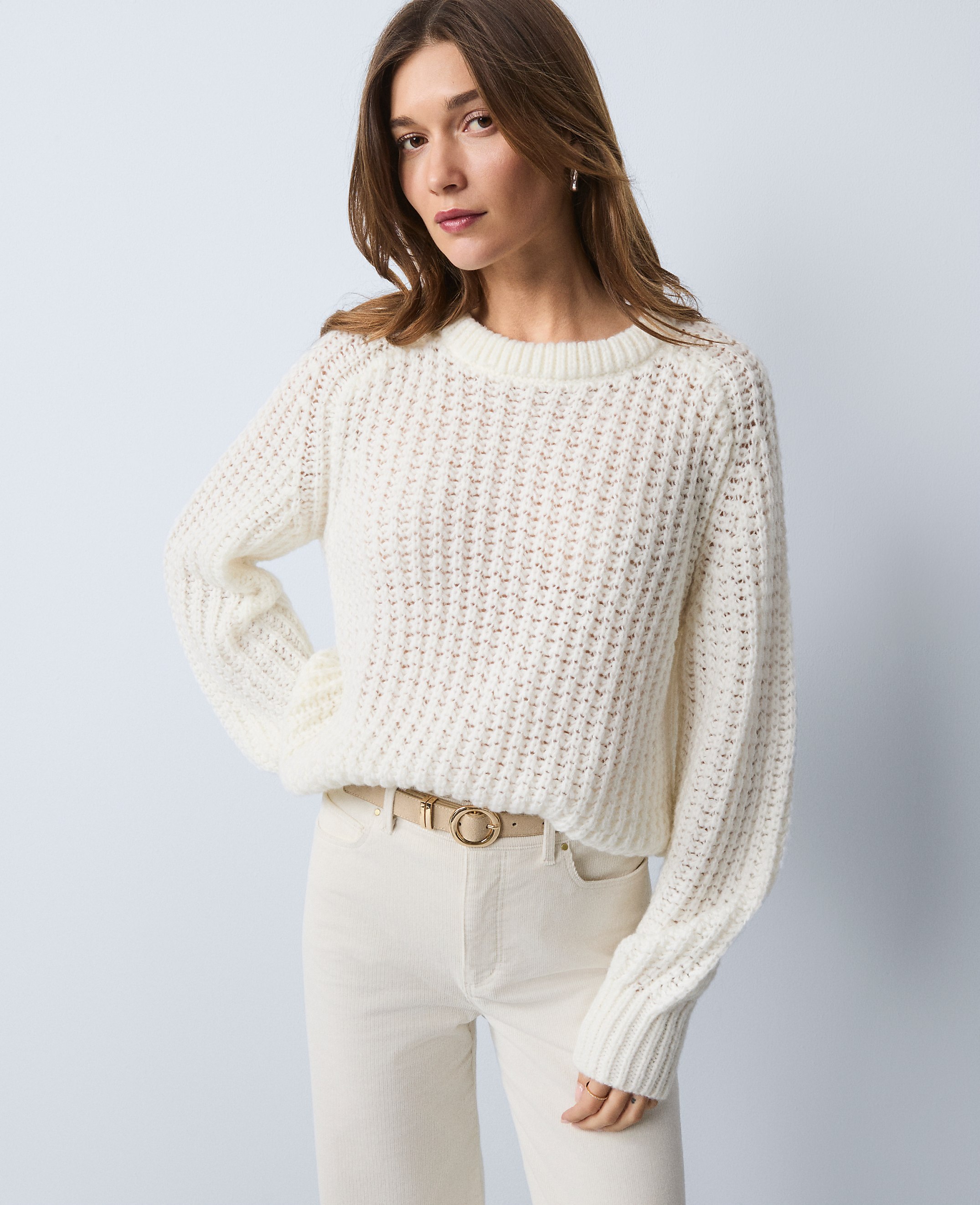 Petite Weekend Cozy Crew Neck Sweater