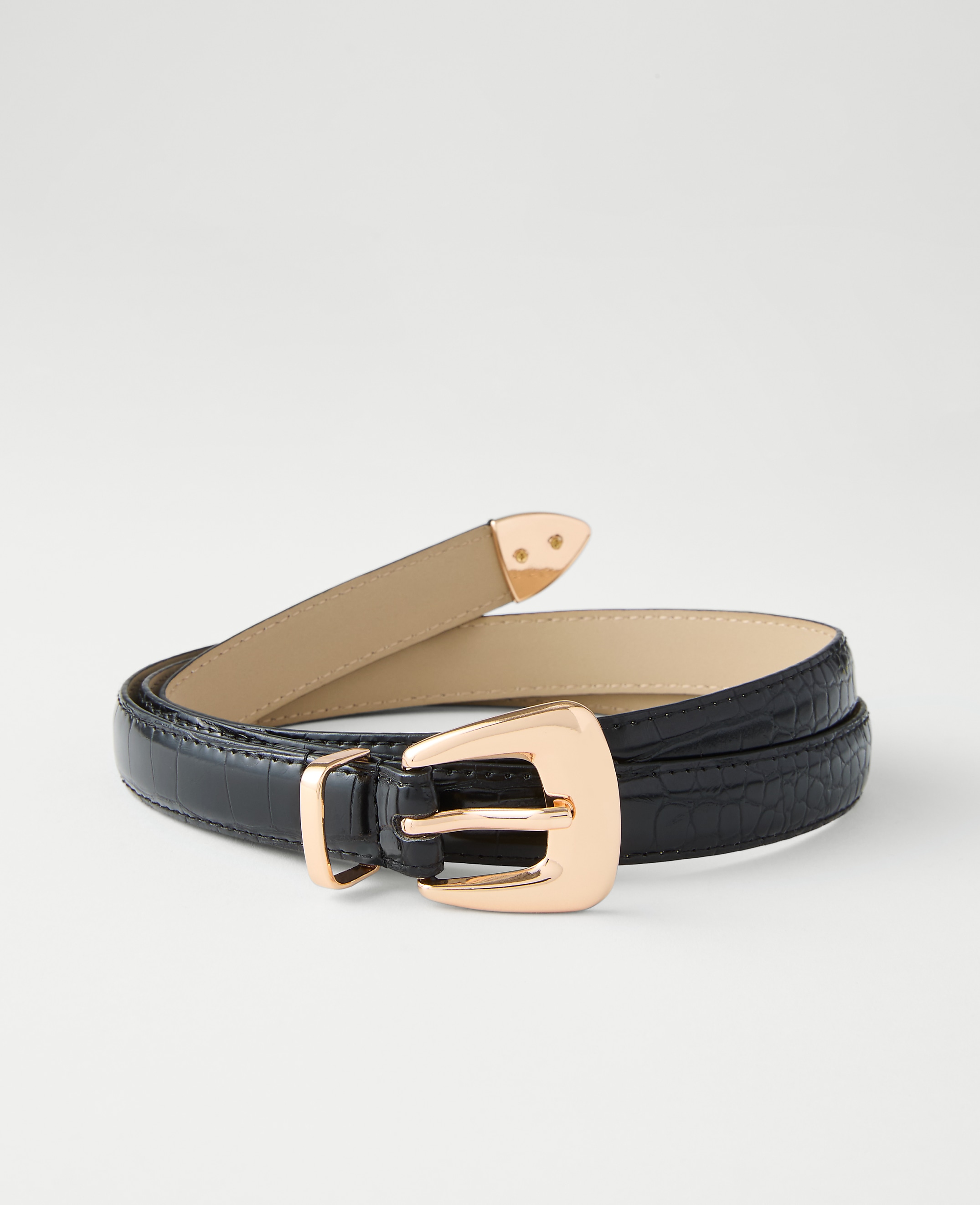 Croco Square Buckle Belt