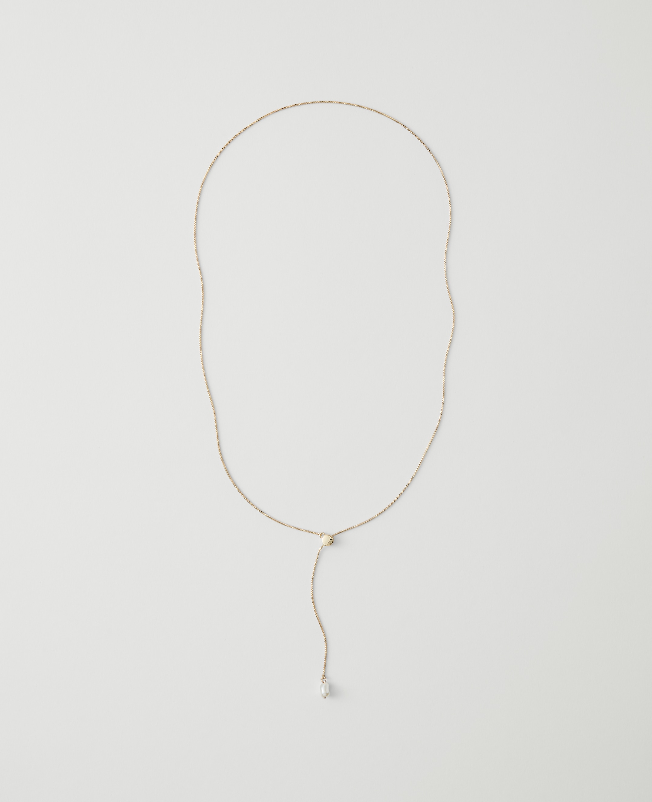 Mini Pearlized Lariat Necklace