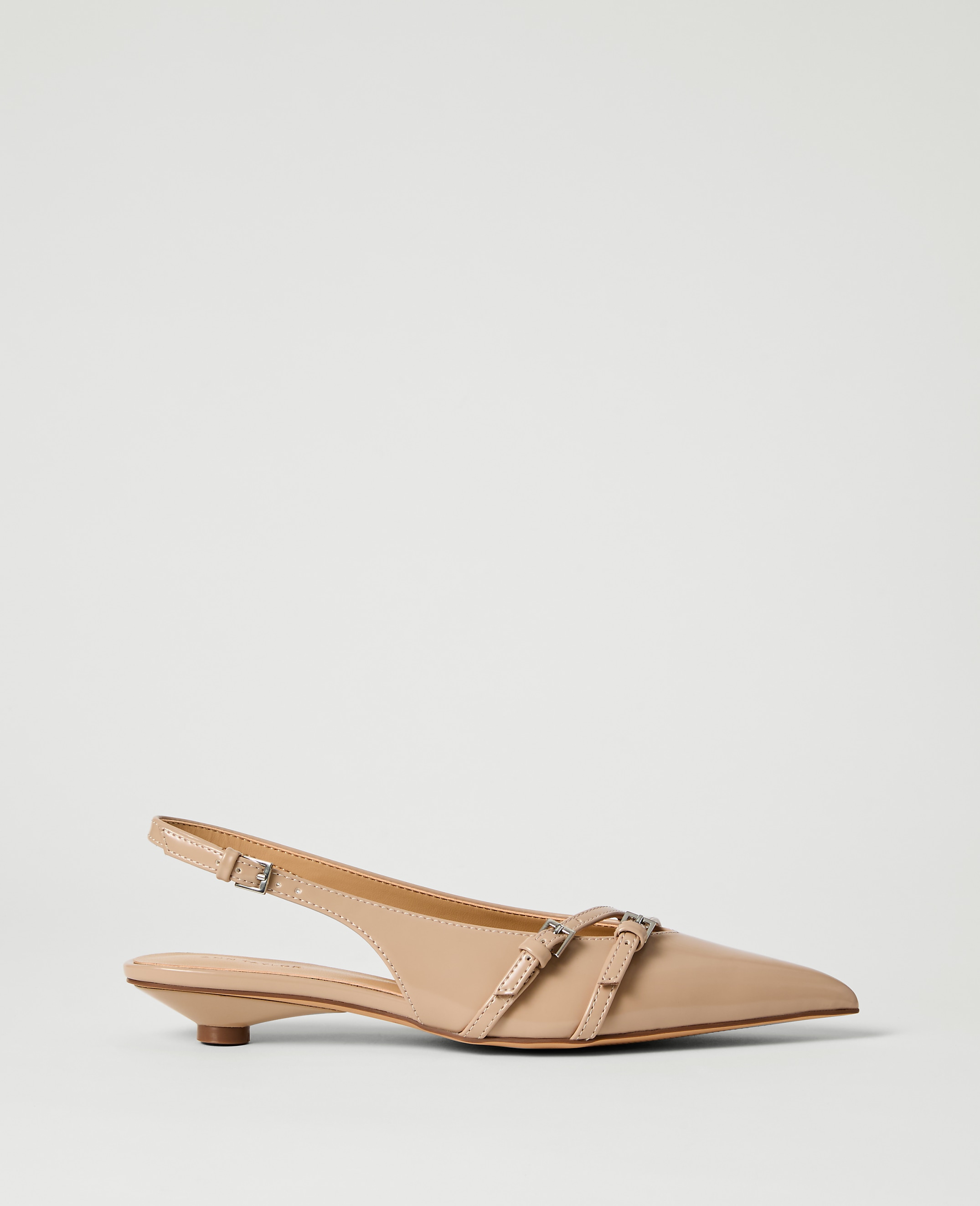 Strappy Patent Slingback Pump