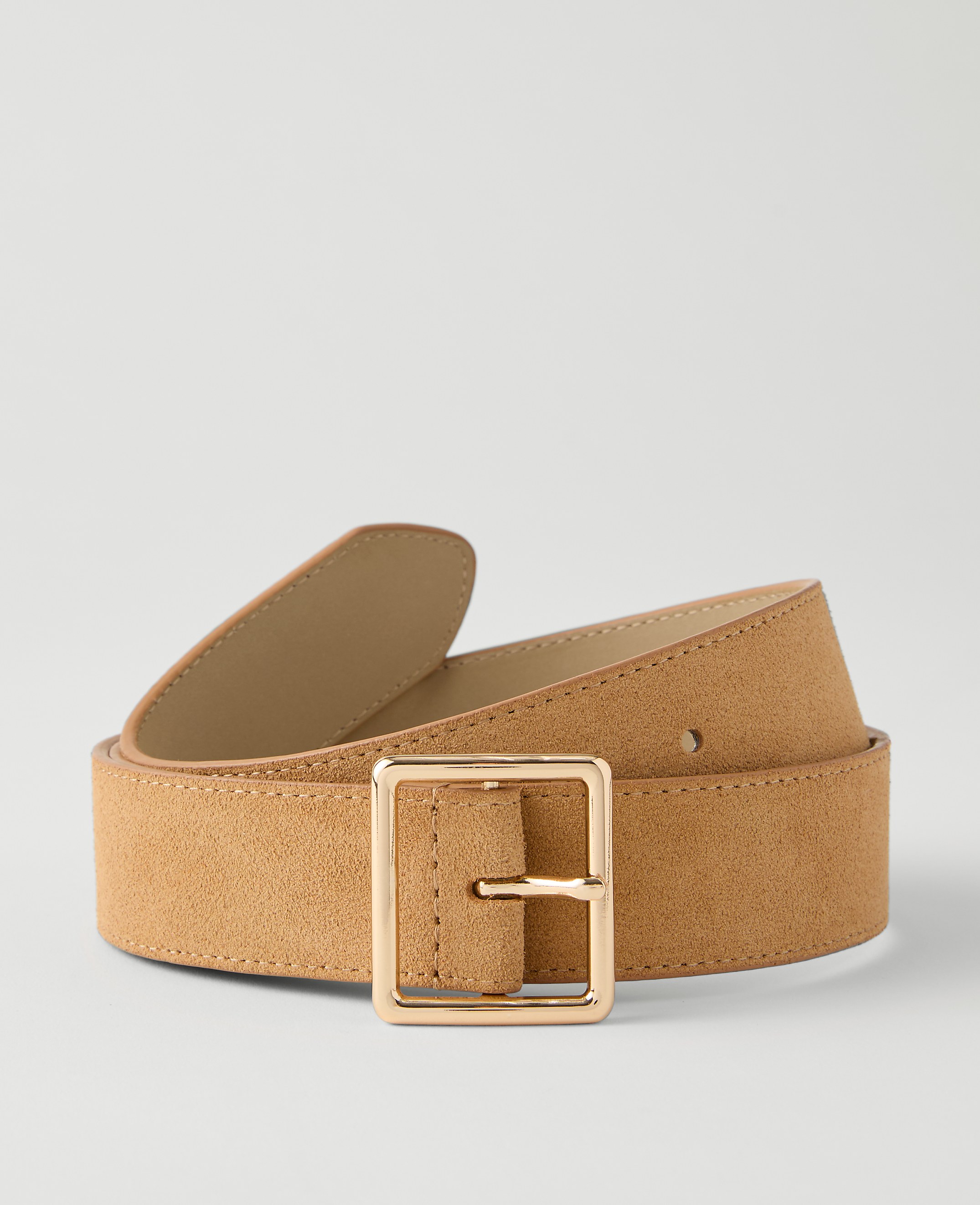 Suede Square Buckle Belt