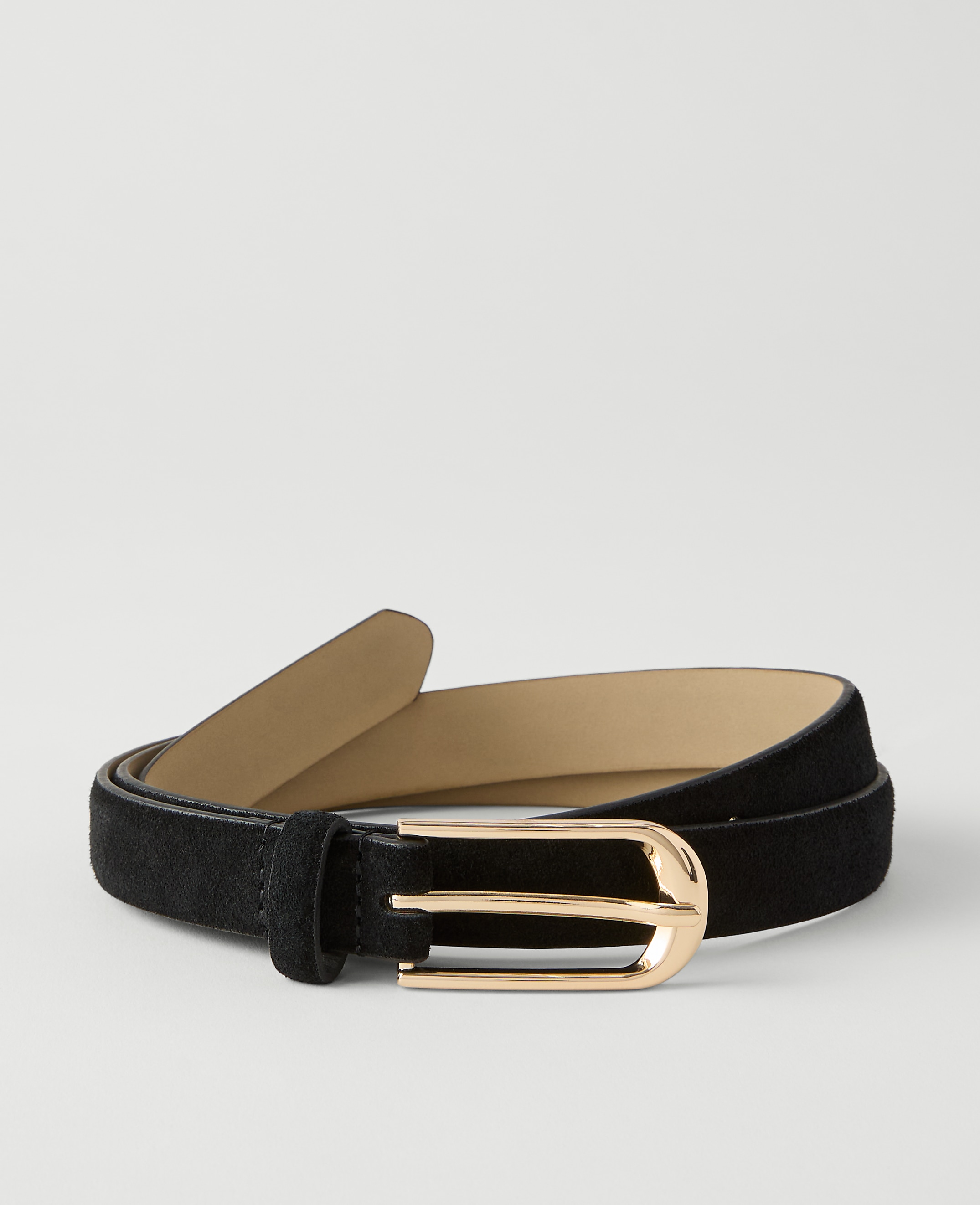 Suede Oval Buckle Belt