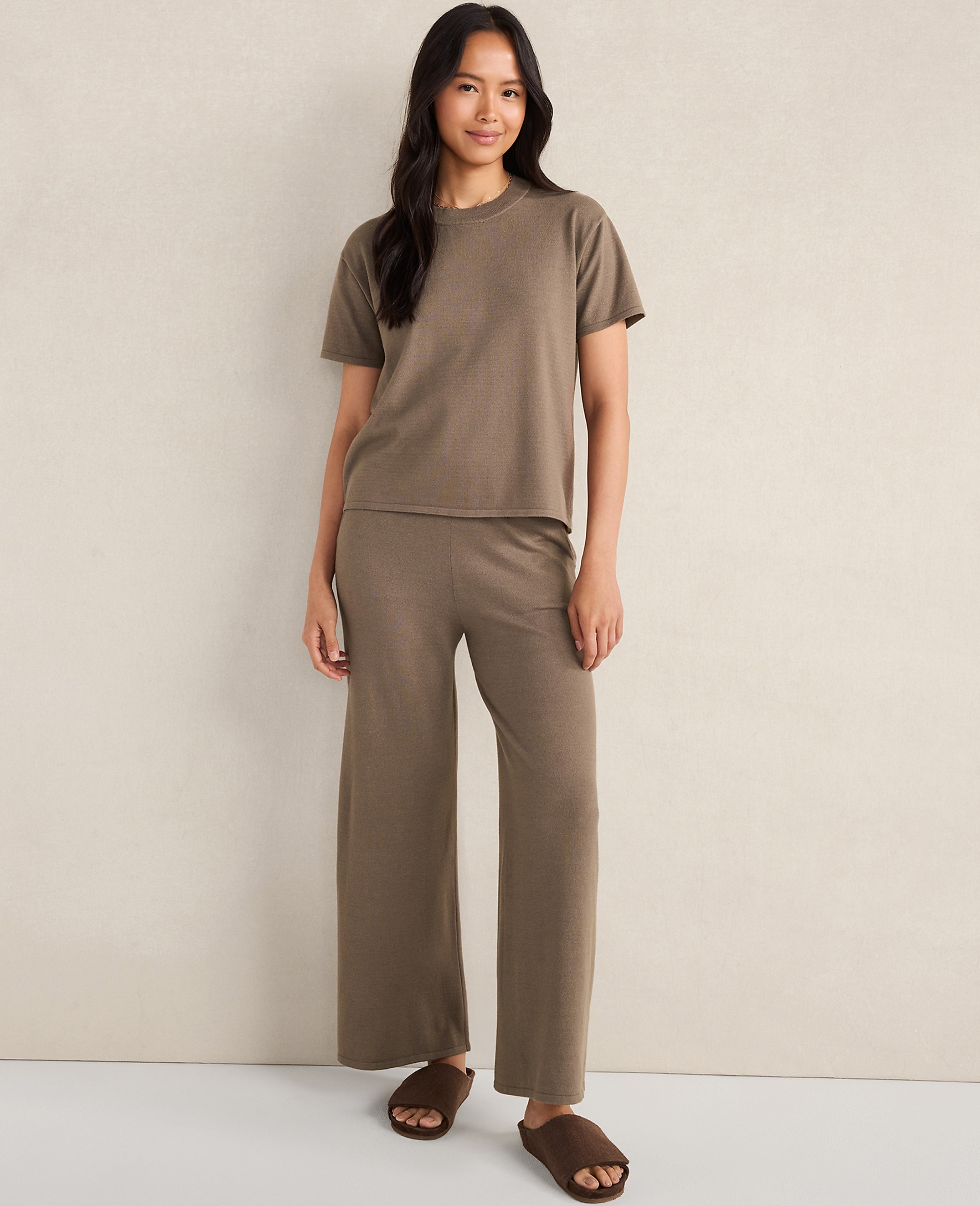 Haven Well Within Relaxed Jersey Wide Leg Pants - thumbnail 3