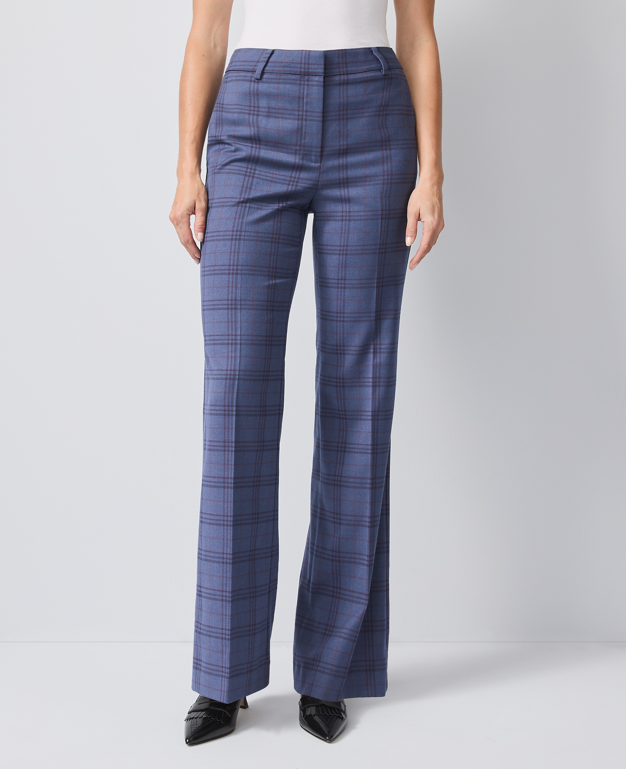 The Flare Trouser in Plaid - Curvy Fit