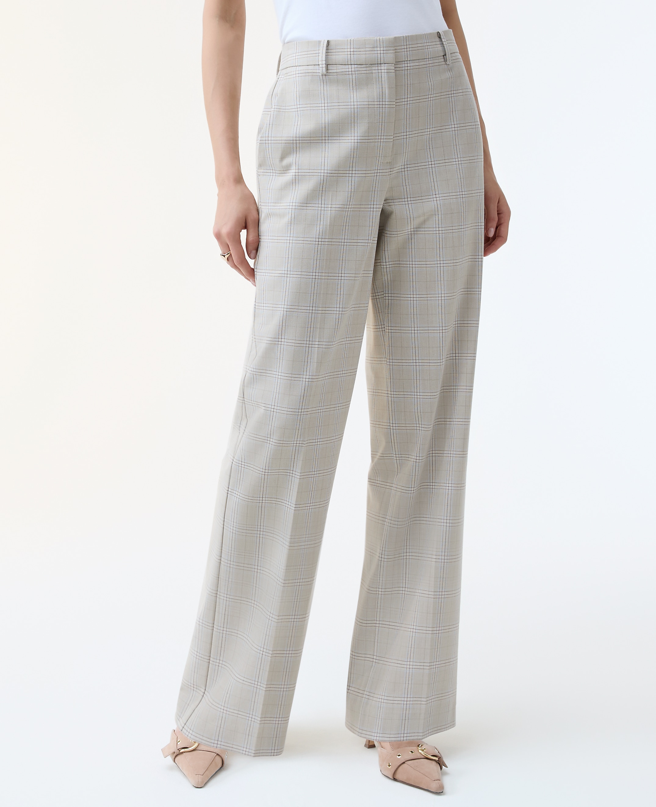 The Petite Straight Trouser in Plaid  &mdash; Curvy Fit