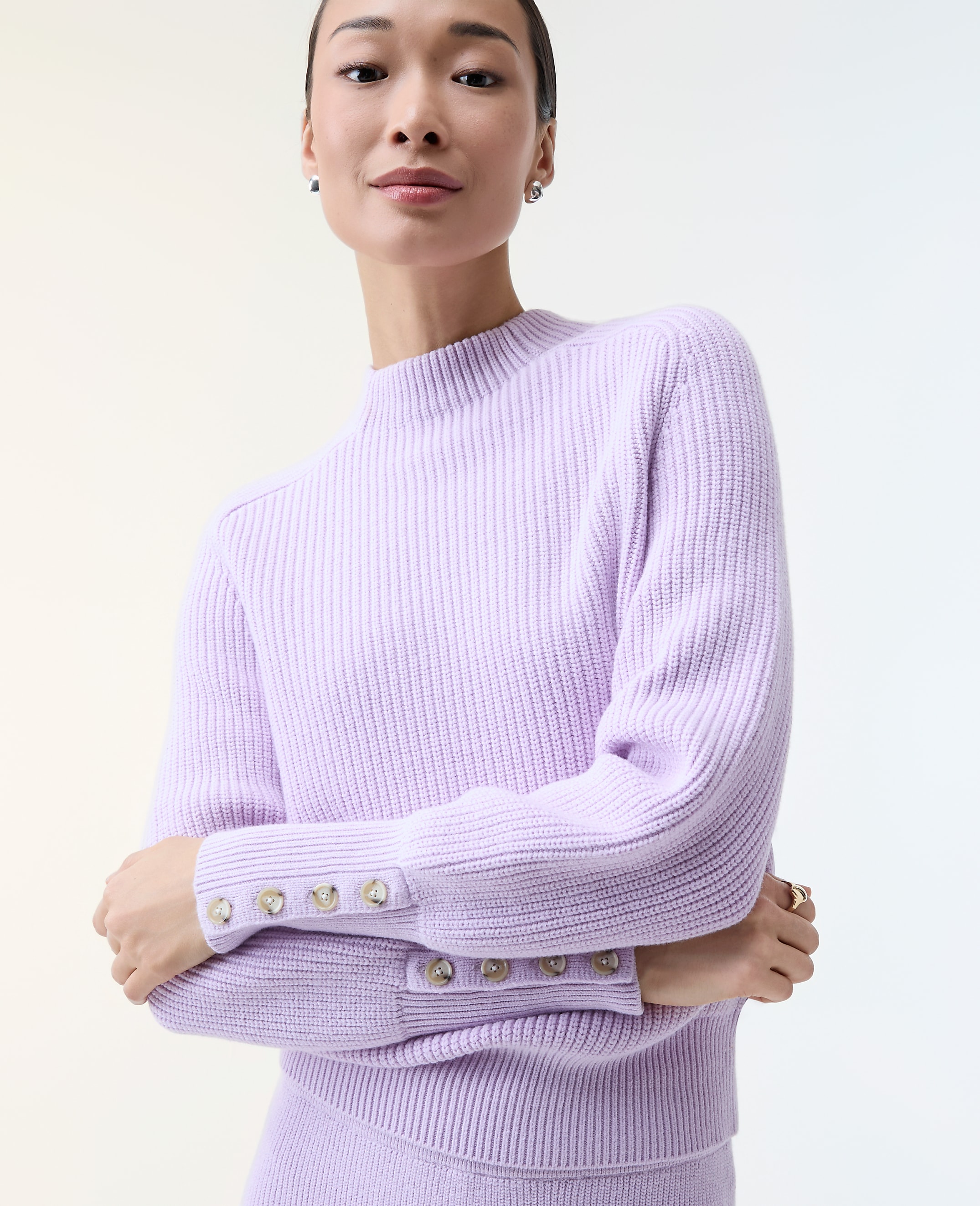 Ribbed Button Sweater