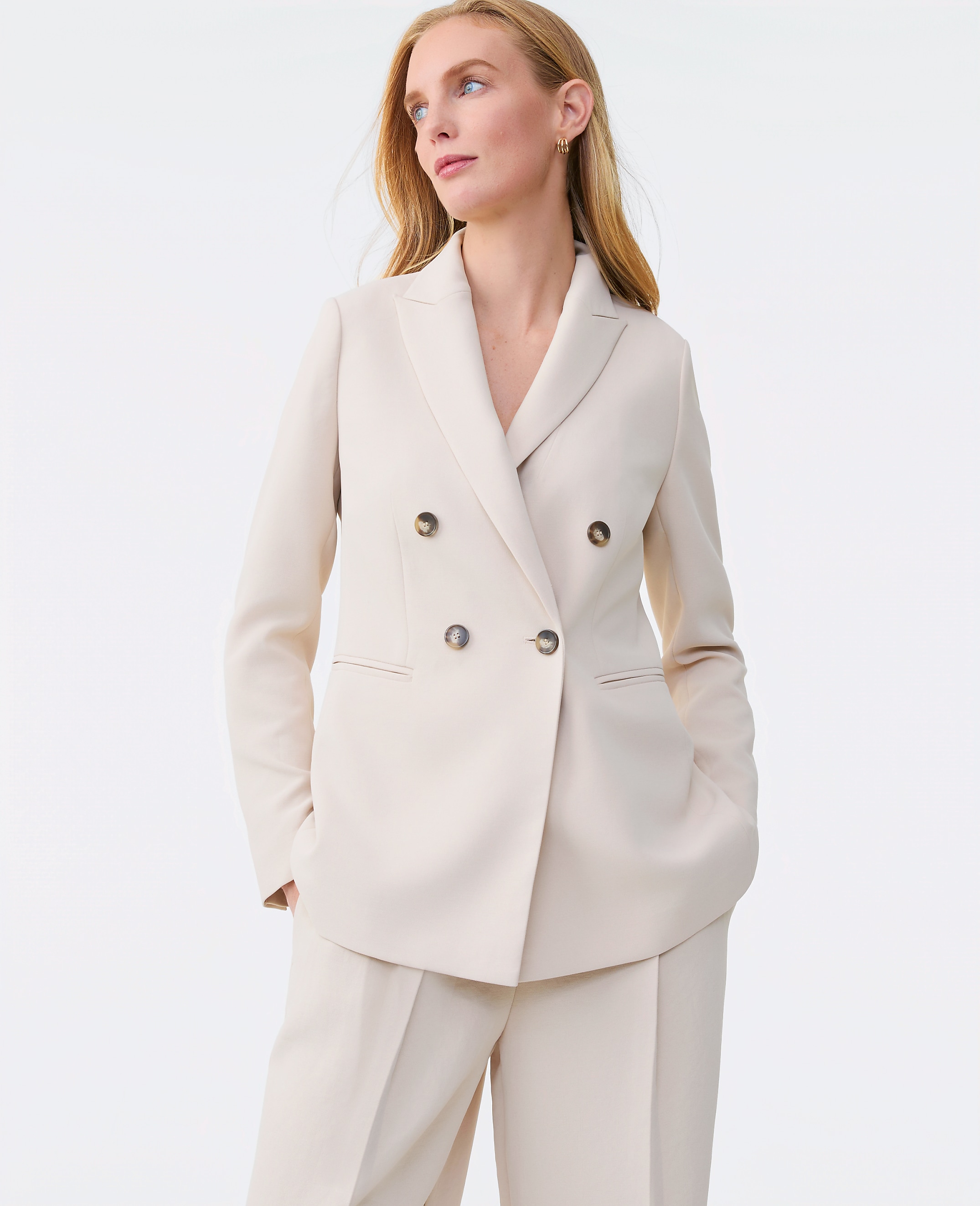 The Tailored Blazer in Textured Crepe