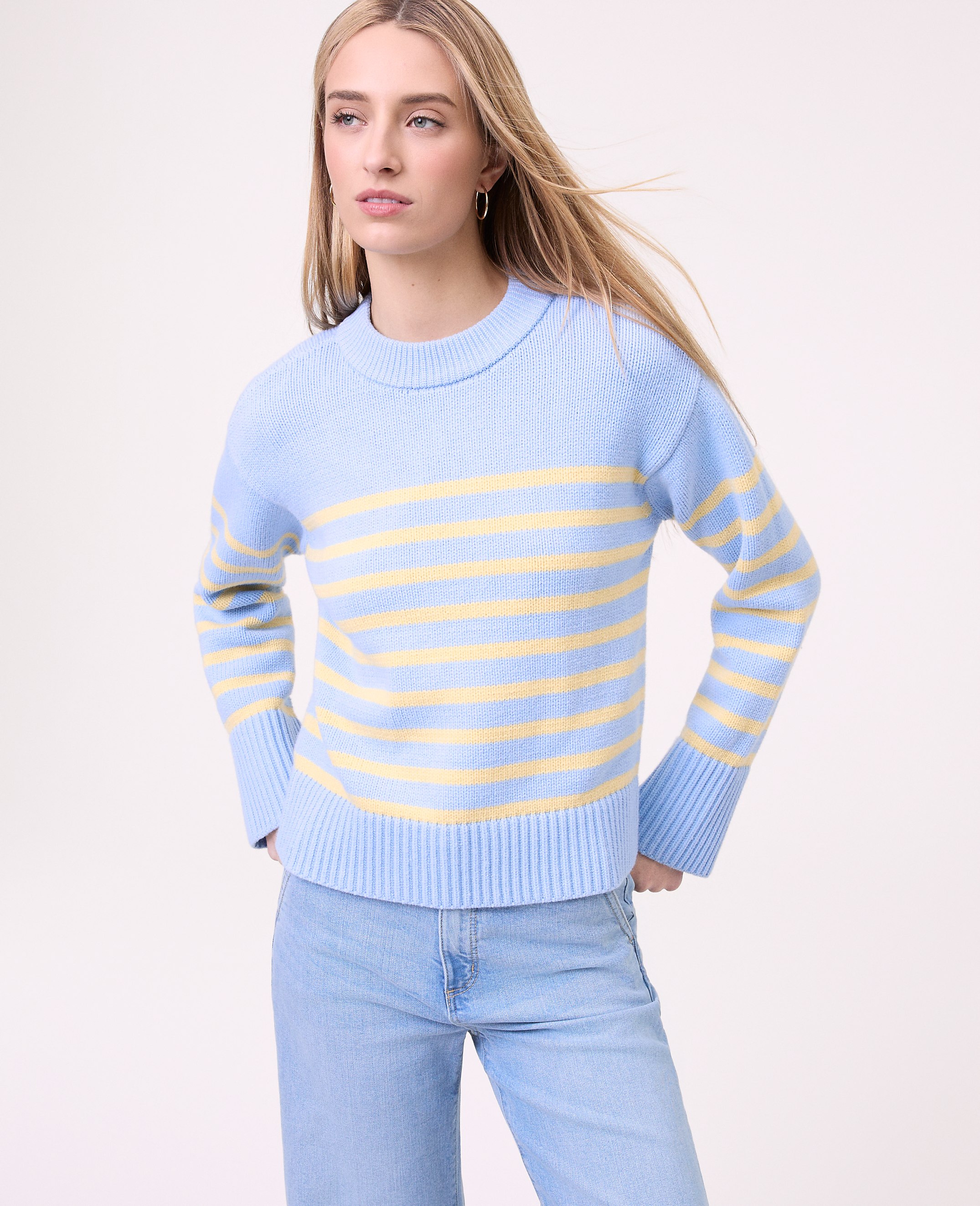 Weekend Striped Crew Neck Sweater