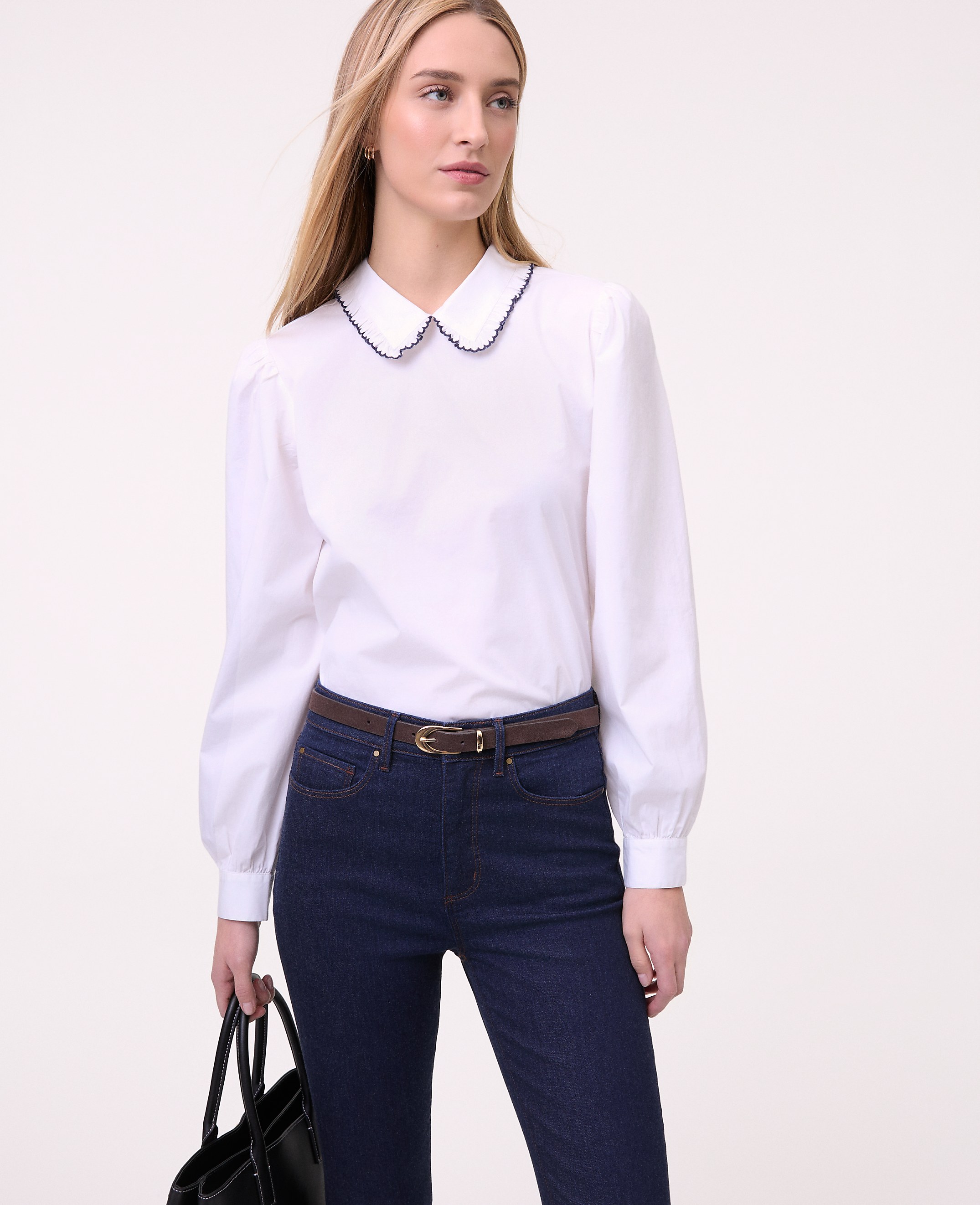 Weekend Scalloped Trim Blouse
