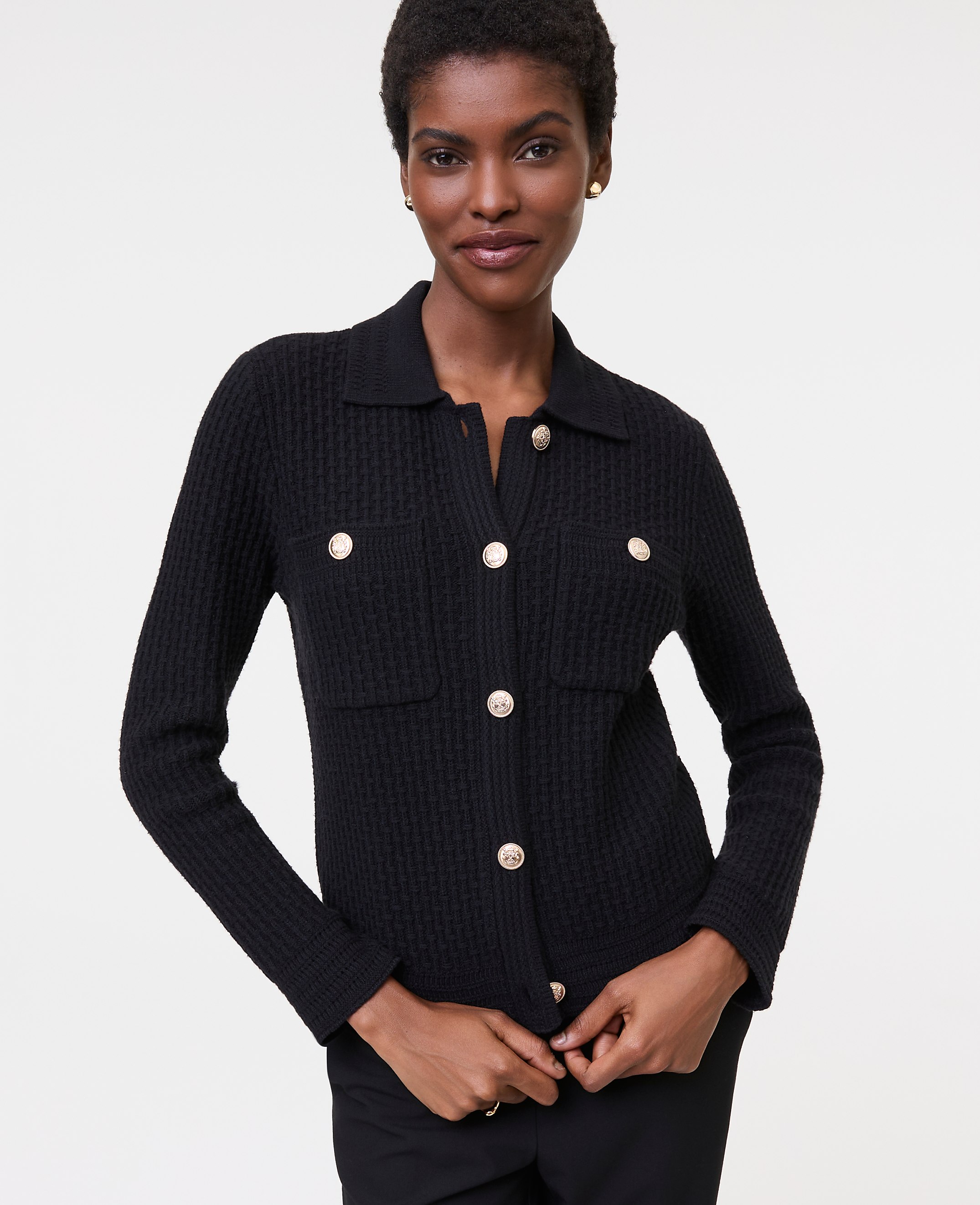 Textured Stitch Sweater Jacket