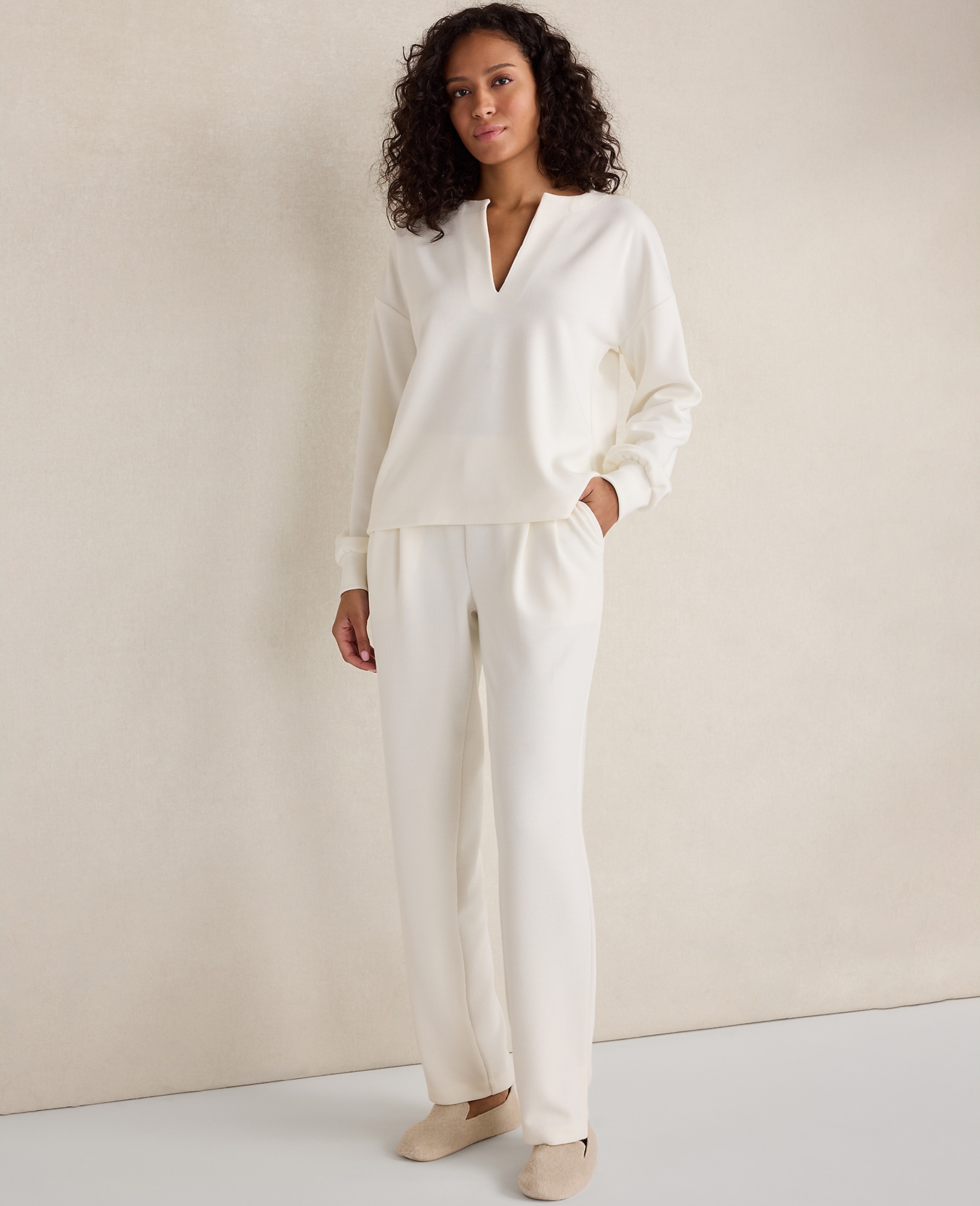 Haven Well Within Double Knit Split Neck Top - thumbnail 4