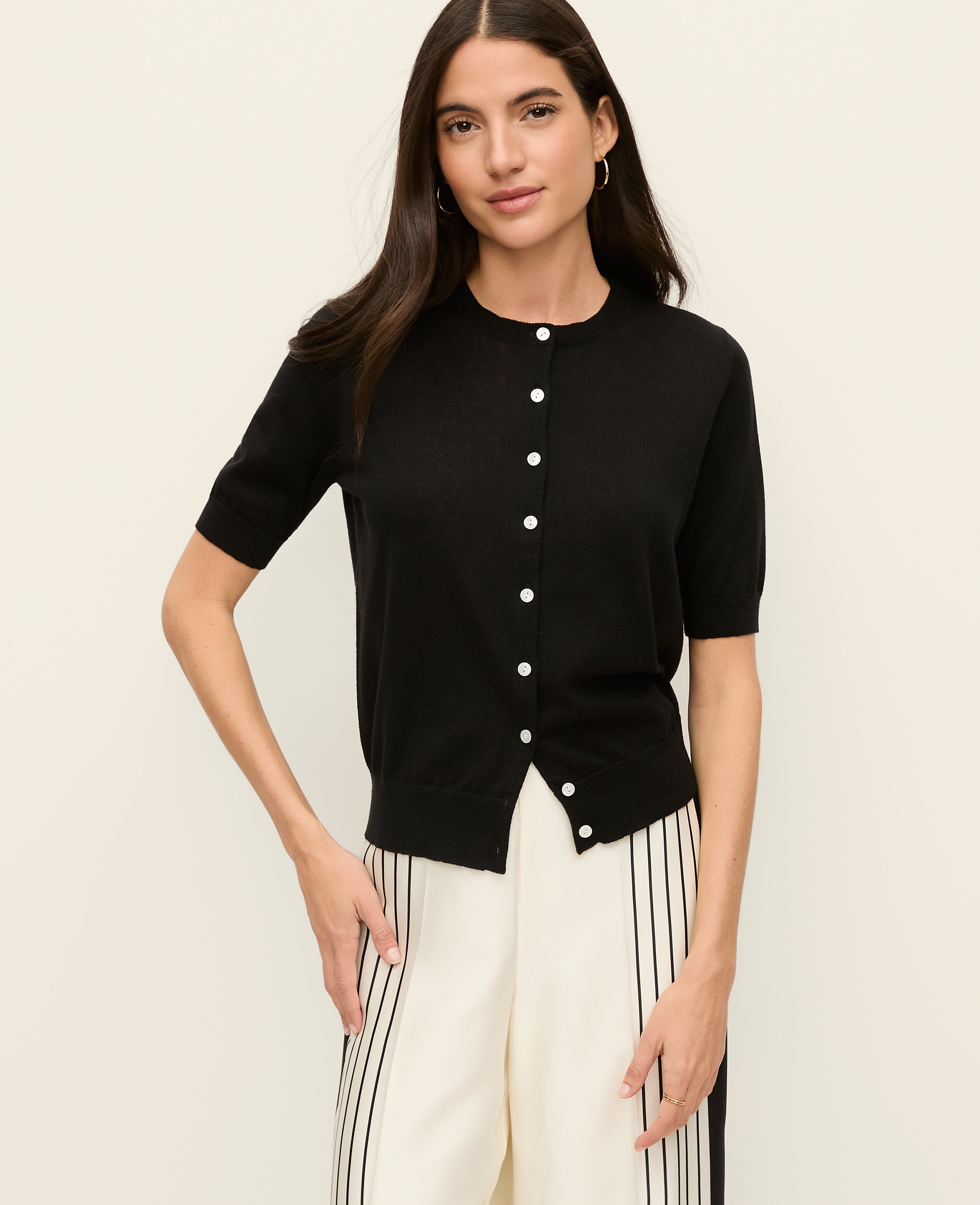 Short Sleeve Linen Ann Cardigan