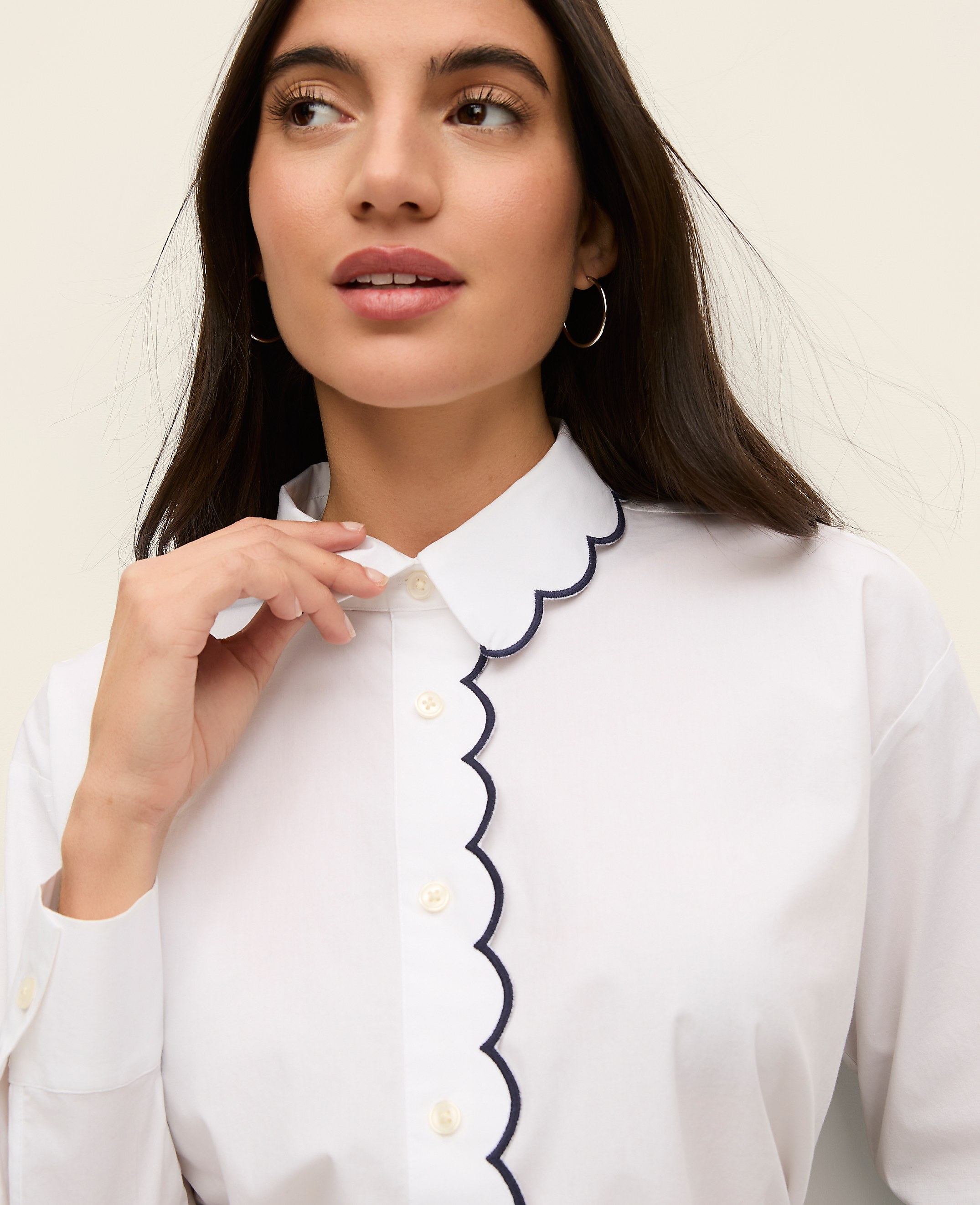 Scallop Trimmed Shirt