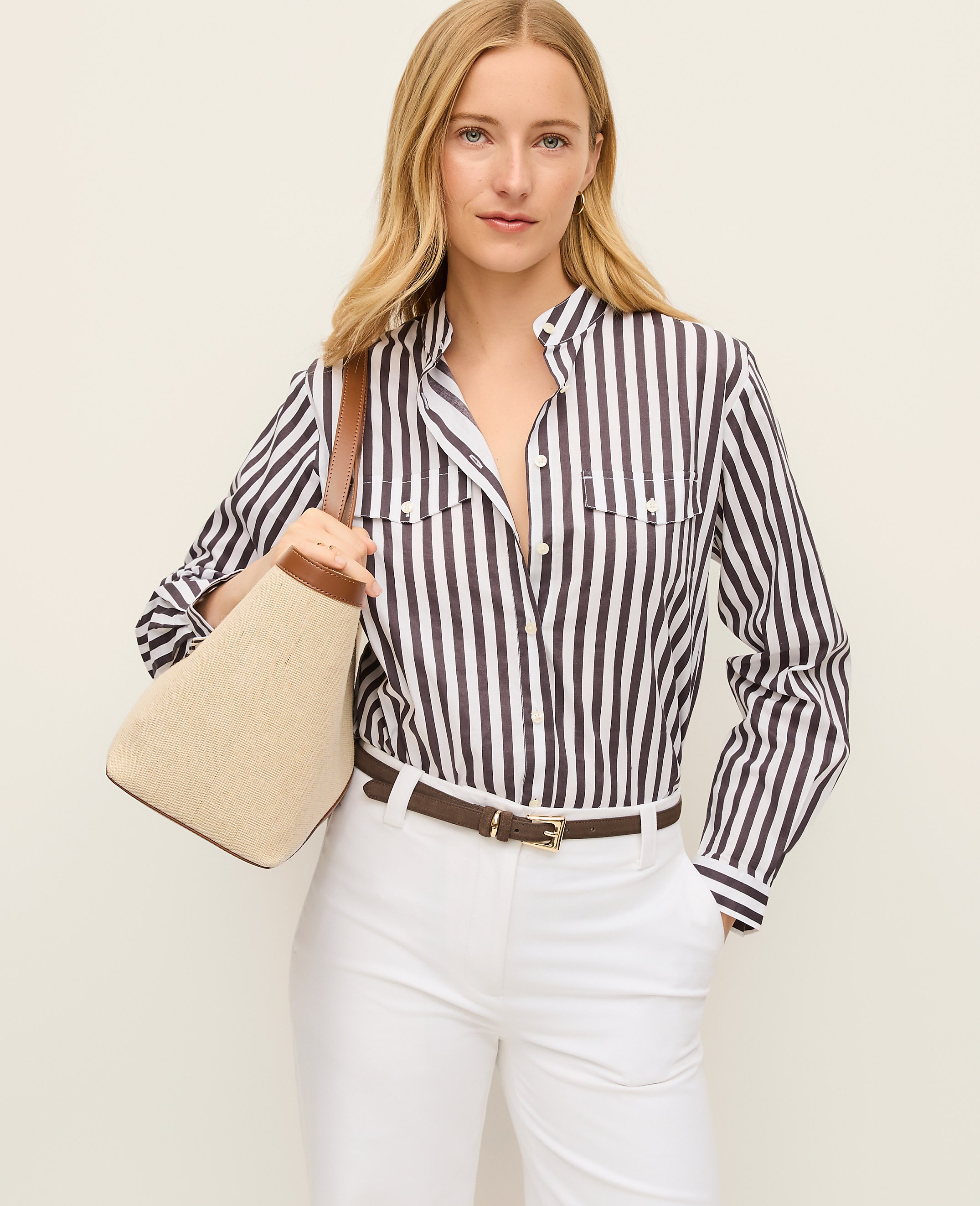 Striped Oversized Pocket Shirt