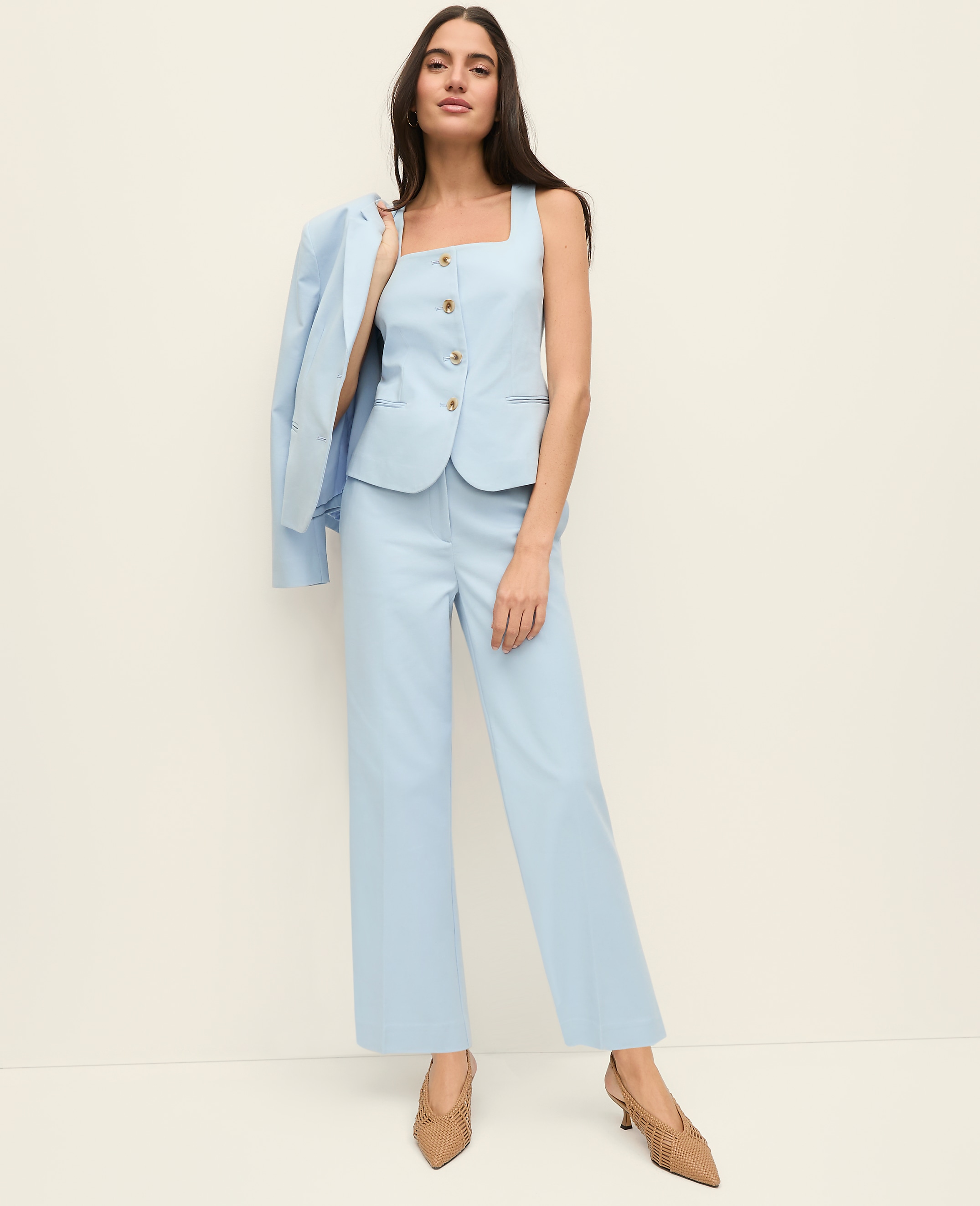 The Petite High Rise Everyday Ankle Pant in Doubleweave