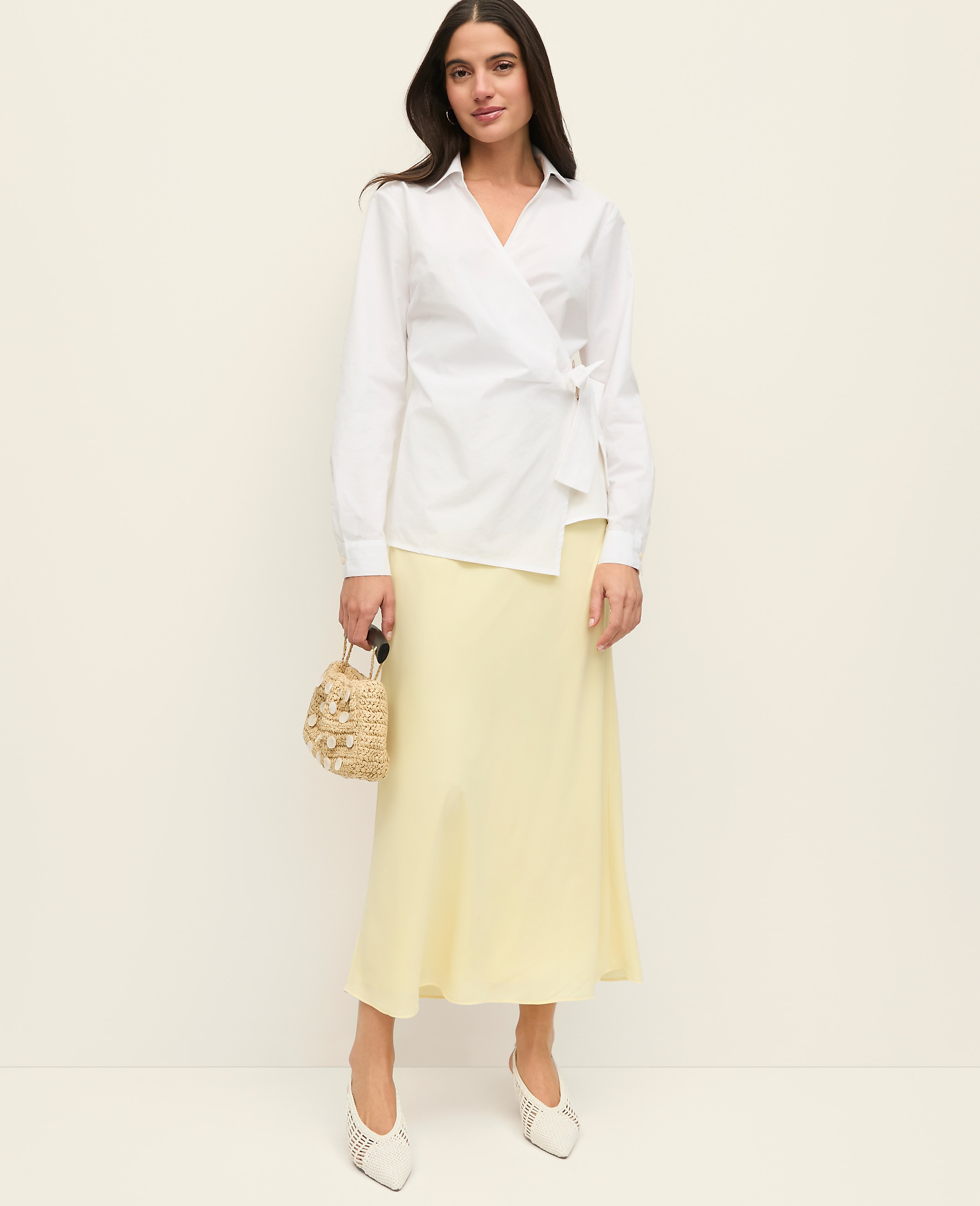 Satin Bias Midi Slip Skirt
